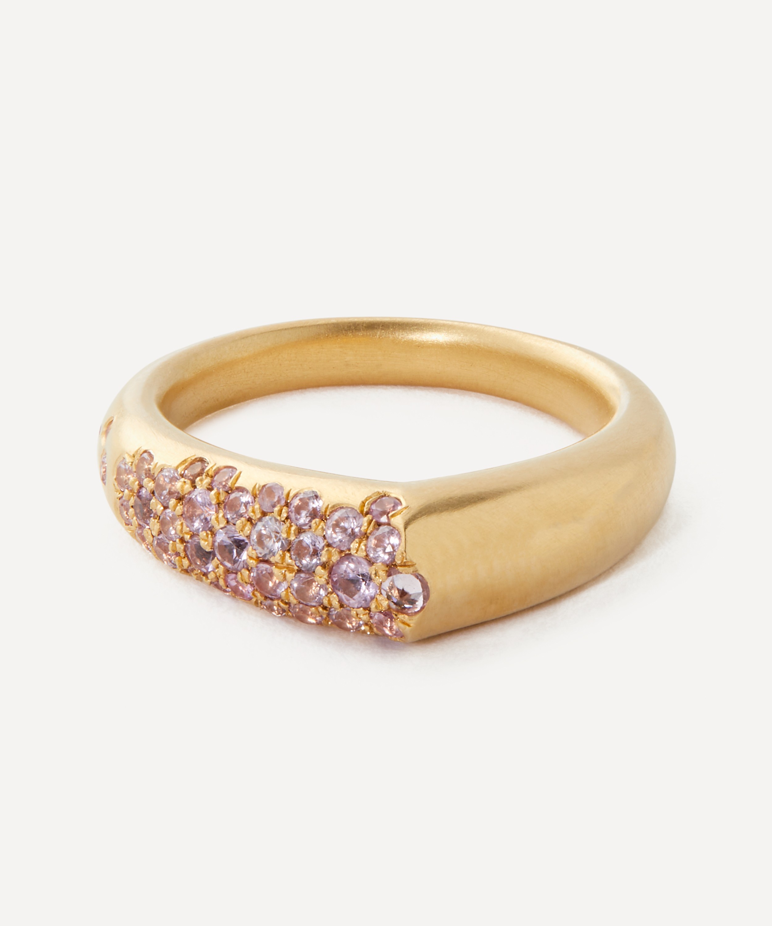 Nada Ghazal - 18ct Gold The Arch Pink Sapphire Ring image number 0