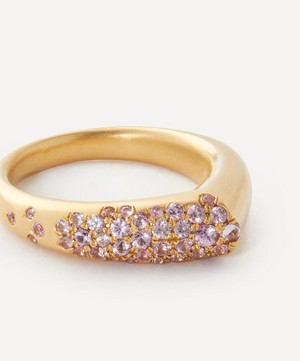 Nada Ghazal - 18ct Gold The Arch Pink Sapphire Ring image number 1