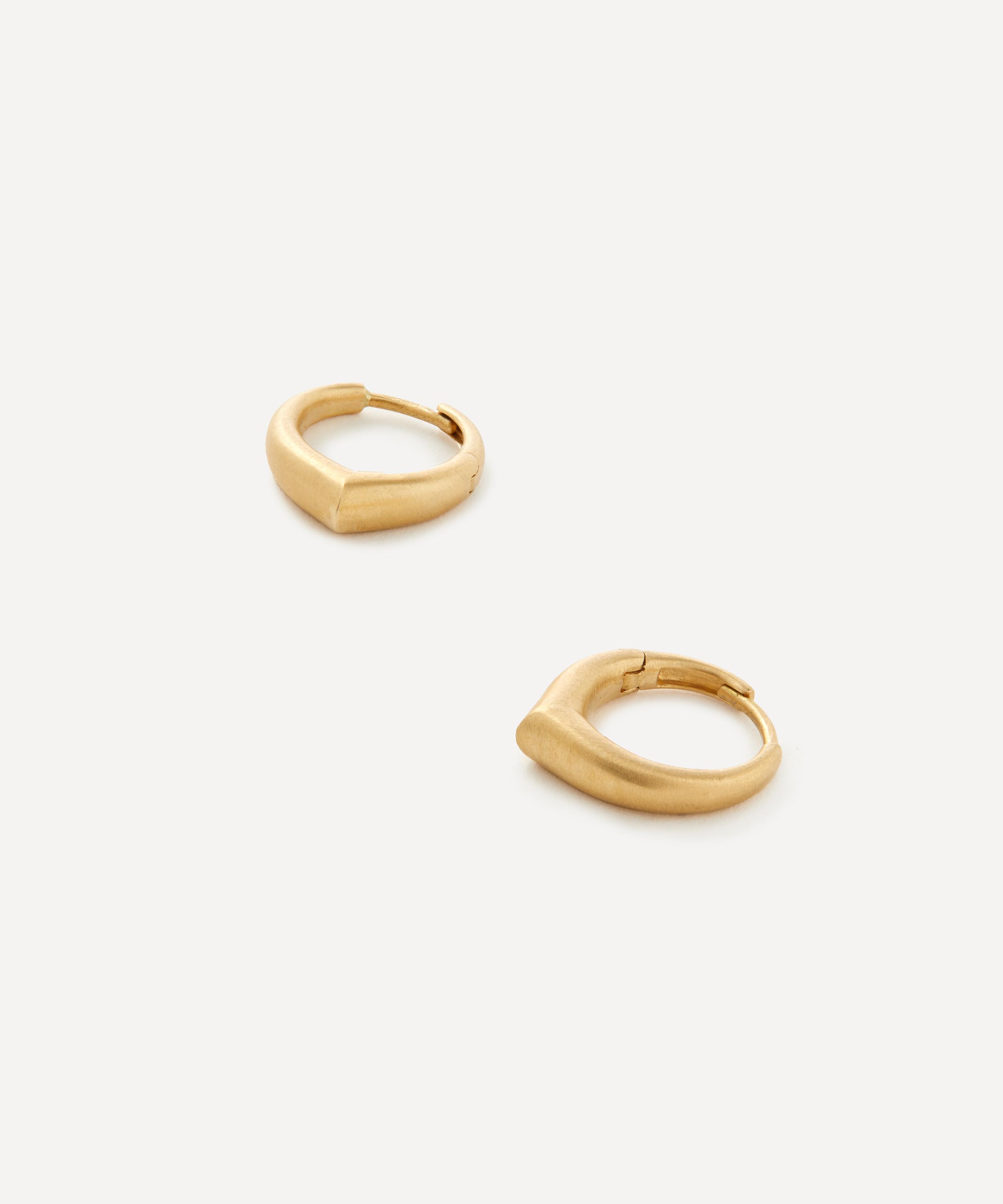 Nada Ghazal - 18ct Gold The Arch Pure Huggie Hoop Earrings image number 1