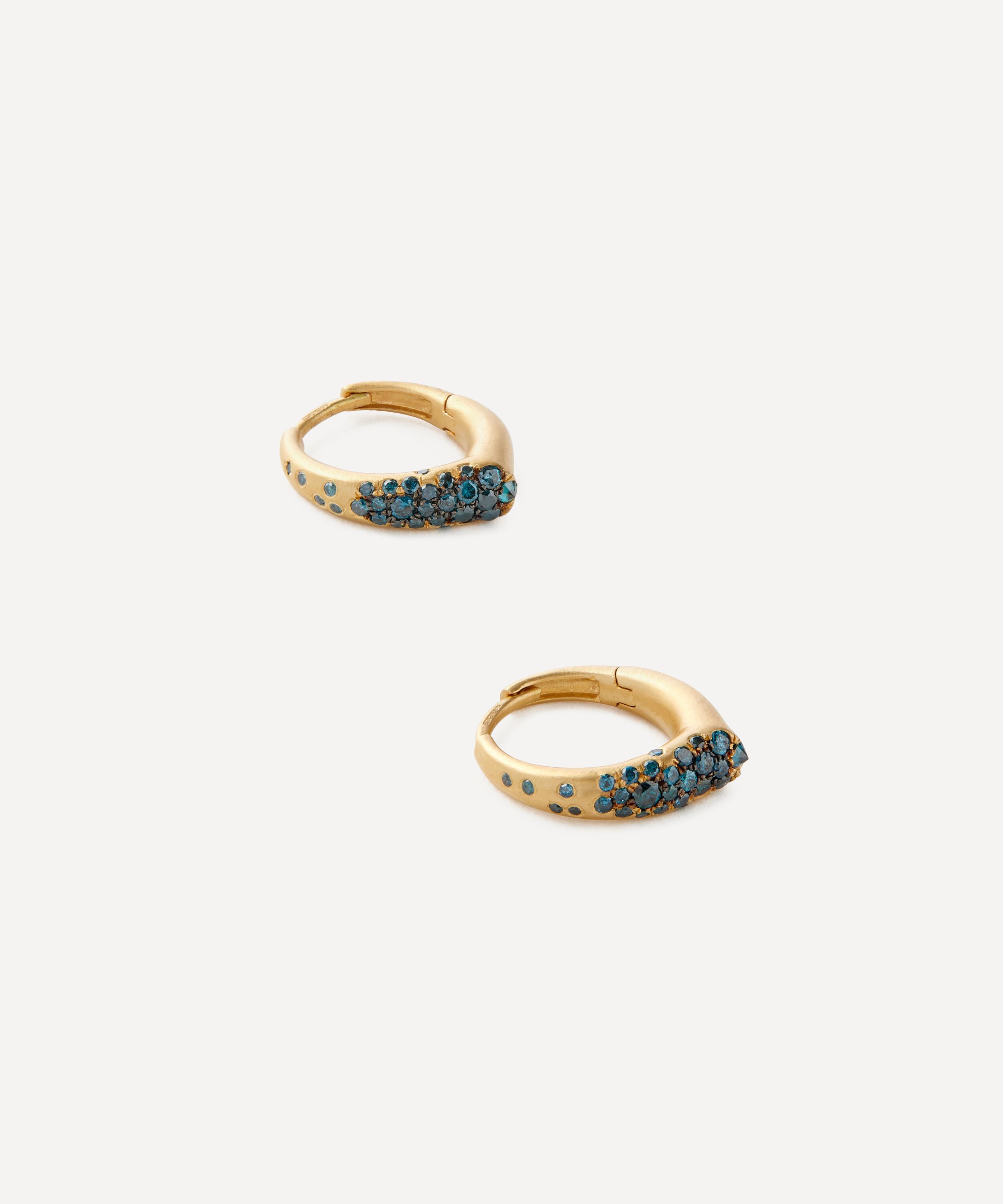 Nada Ghazal - 18ct Gold The Arch Prosperity Mini Hoop Earrings image number 1