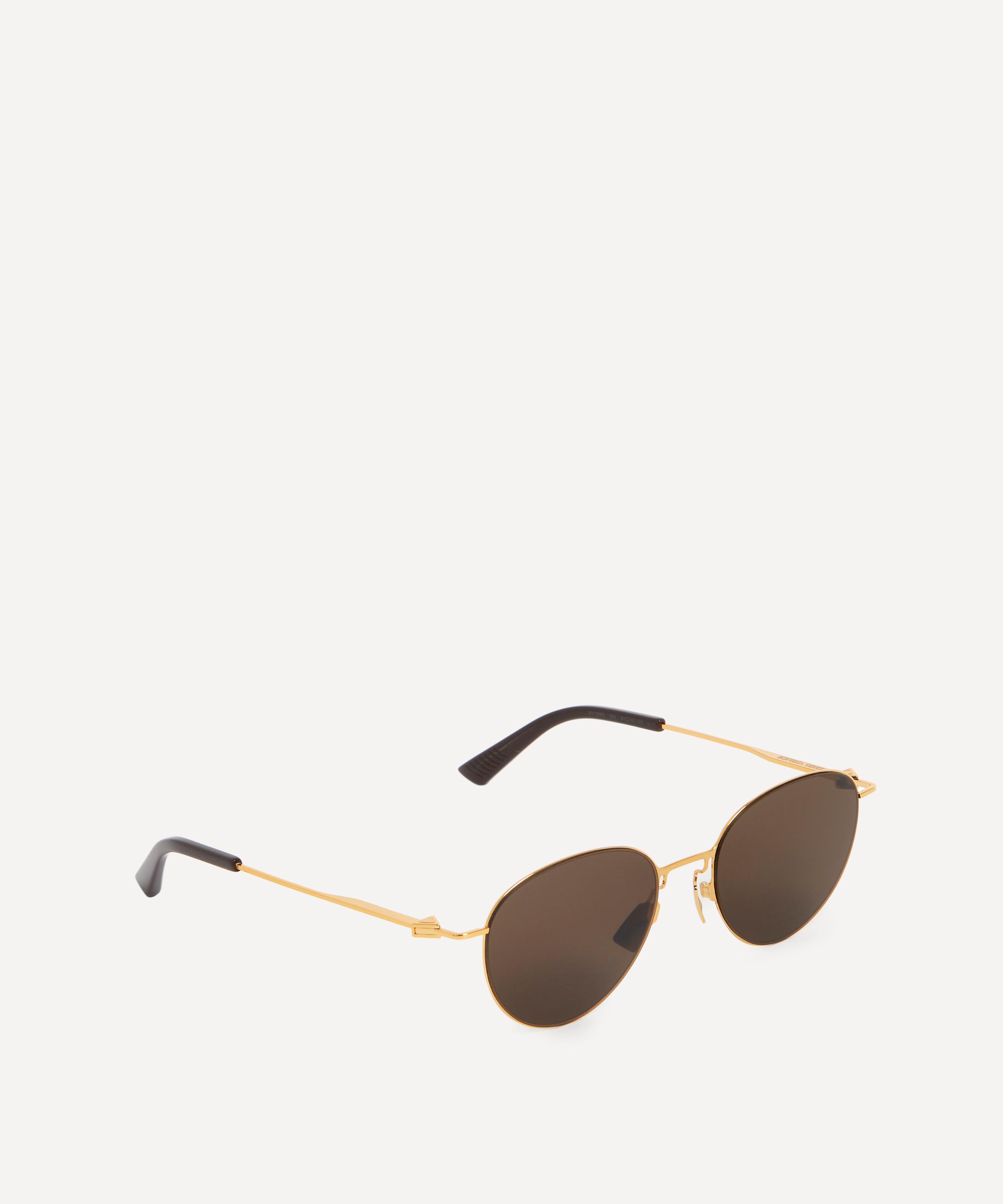 Bottega veneta shiny discount gold round sunglasses