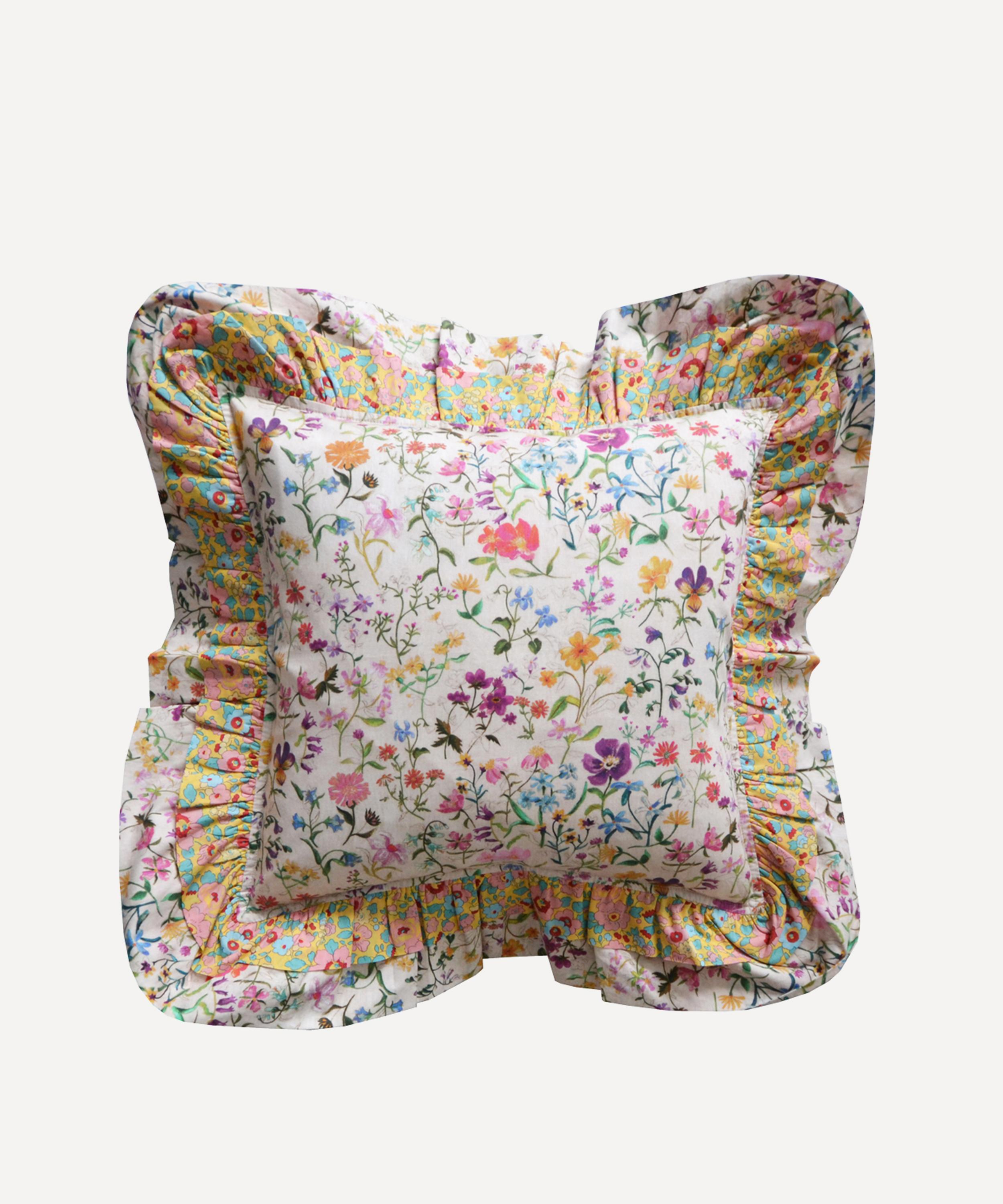 Coco & Wolf - Double Ruffle Linen Garden Square Cushion image number 0