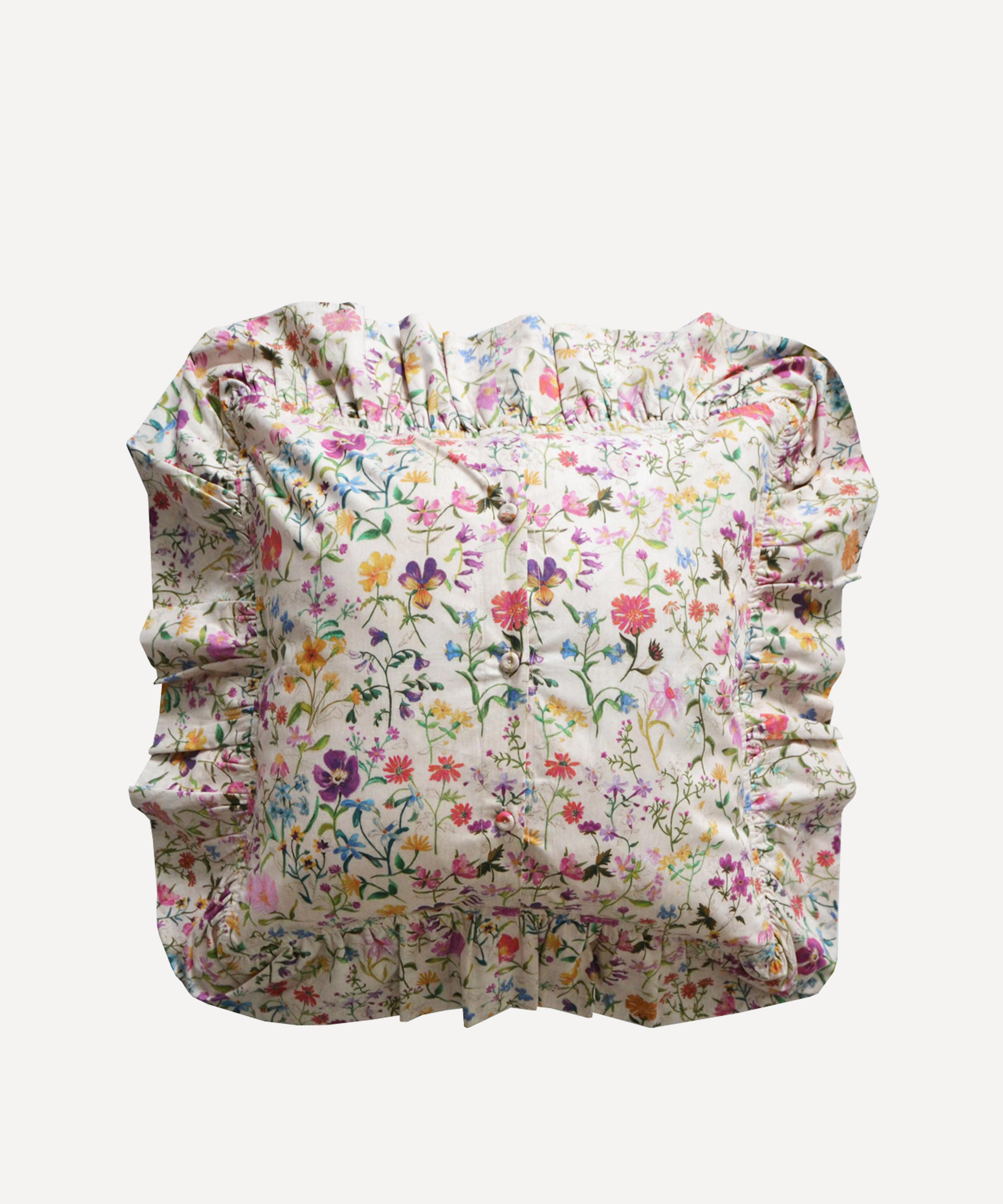 Coco & Wolf - Double Ruffle Linen Garden Square Cushion image number 3