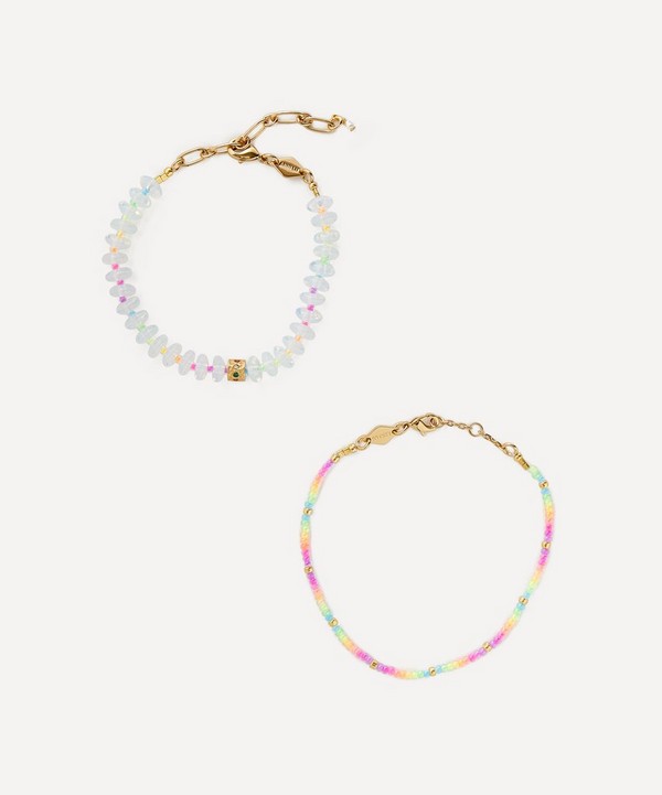 ANNI LU - 18ct Gold-Plated Neon Rainbow and Ice Ice Bracelet Set of Two