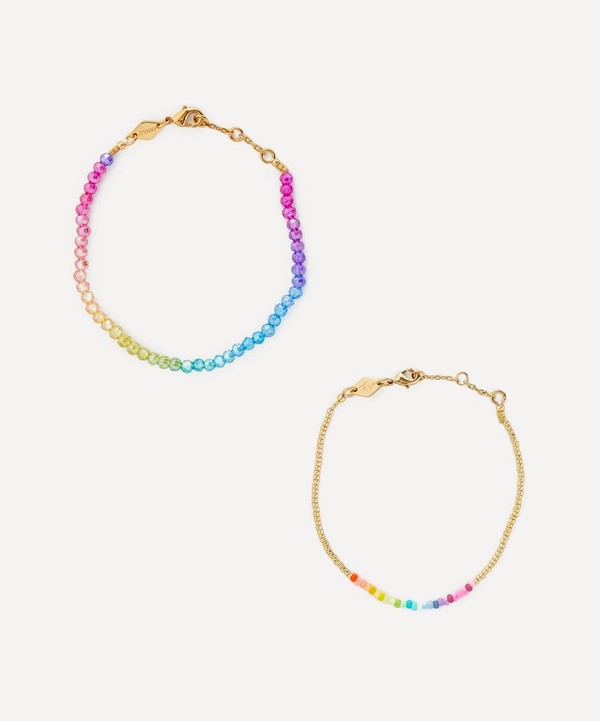 ANNI LU - 18ct Gold-Plated Seaside Shimmer and Golden Rainbow Bracelet Set of Two image number null