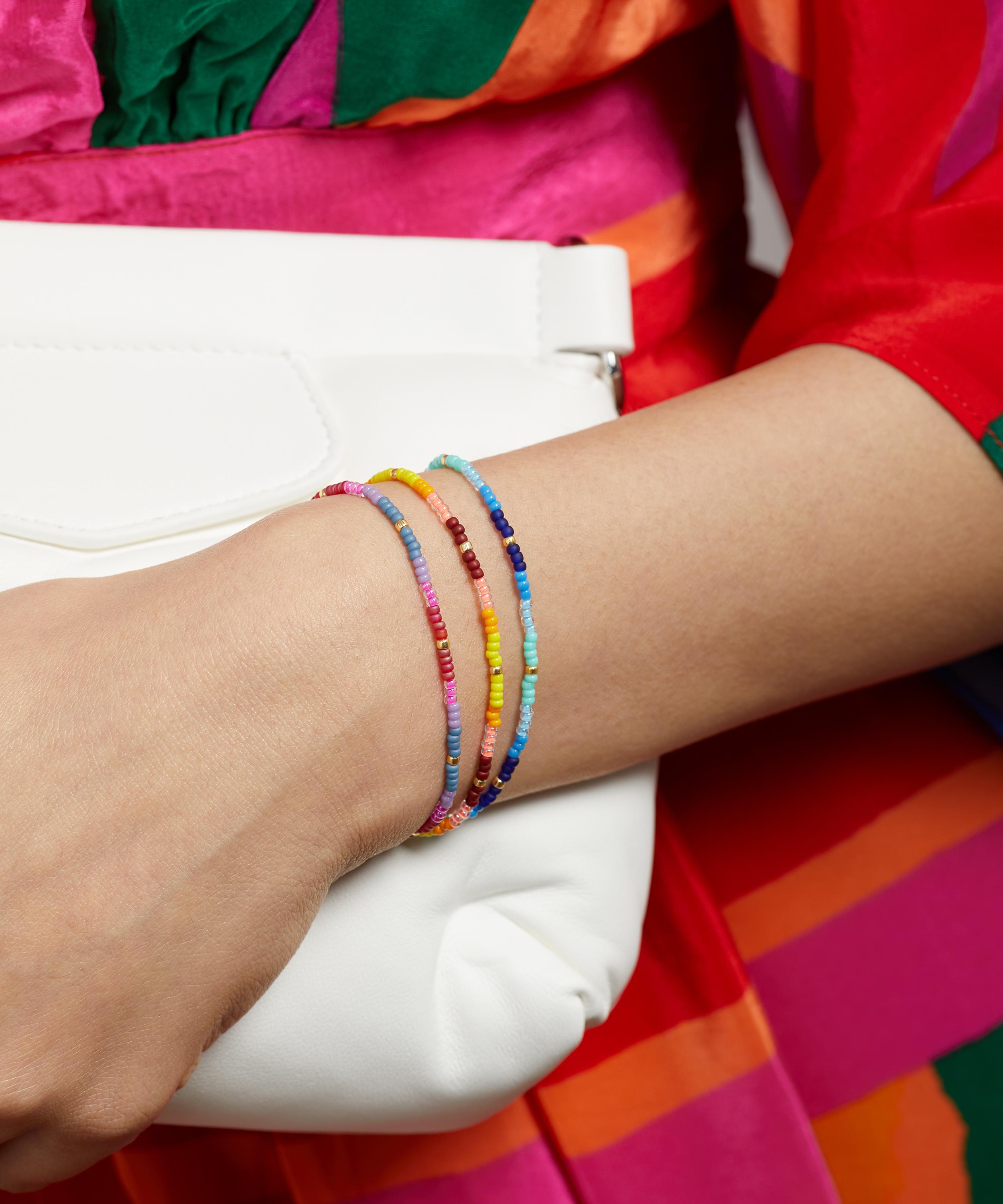 ANNI LU - 18ct Gold-Plated Tie Dye Violet and Tie Dye Sunshine Bracelet Set of Three image number 1