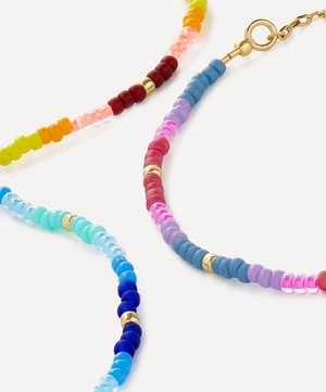 ANNI LU - 18ct Gold-Plated Tie Dye Violet and Tie Dye Sunshine Bracelet Set of Three image number 2