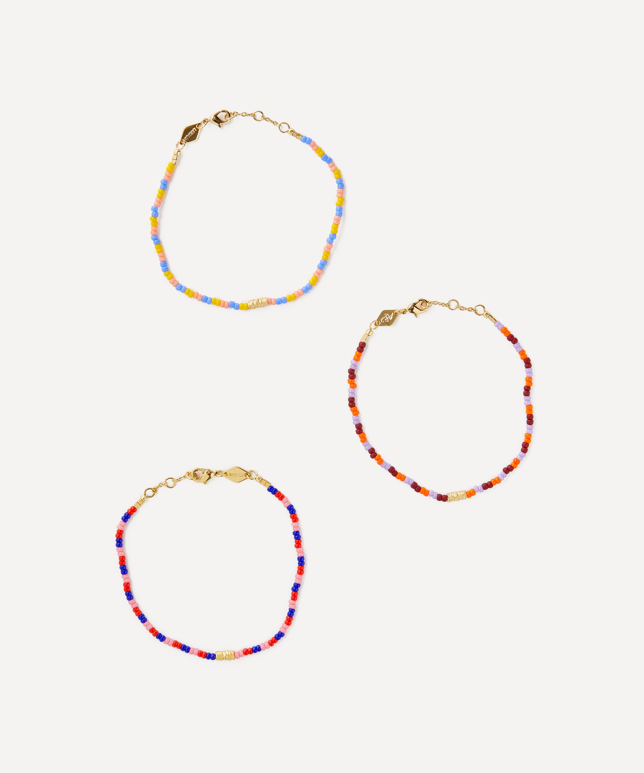 ANNI LU - 18ct Gold-Plated Paradiso Lemon Lobster and Paradiso Cherry Candy Bracelet Set of Two