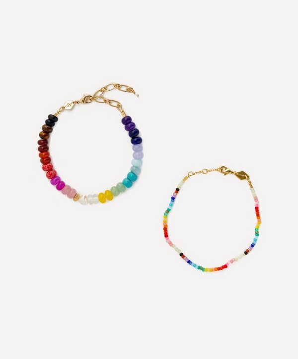 ANNI LU - 18ct Gold-Plated Iris and Nuanua Beaded Bracelet Set of Two image number null