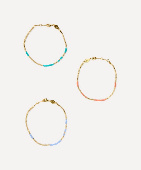 ANNI LU - 18ct Gold-Plated Asym Beaded Bracelet Set of Three image number null