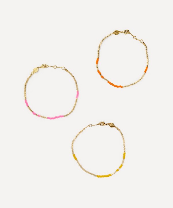 ANNI LU - 18ct Gold-Plated Asym Beaded Bracelet Set of Three image number null