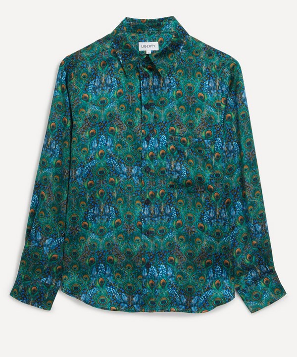 Liberty - Peacock Manor Relaxed Silk Shirt image number 0