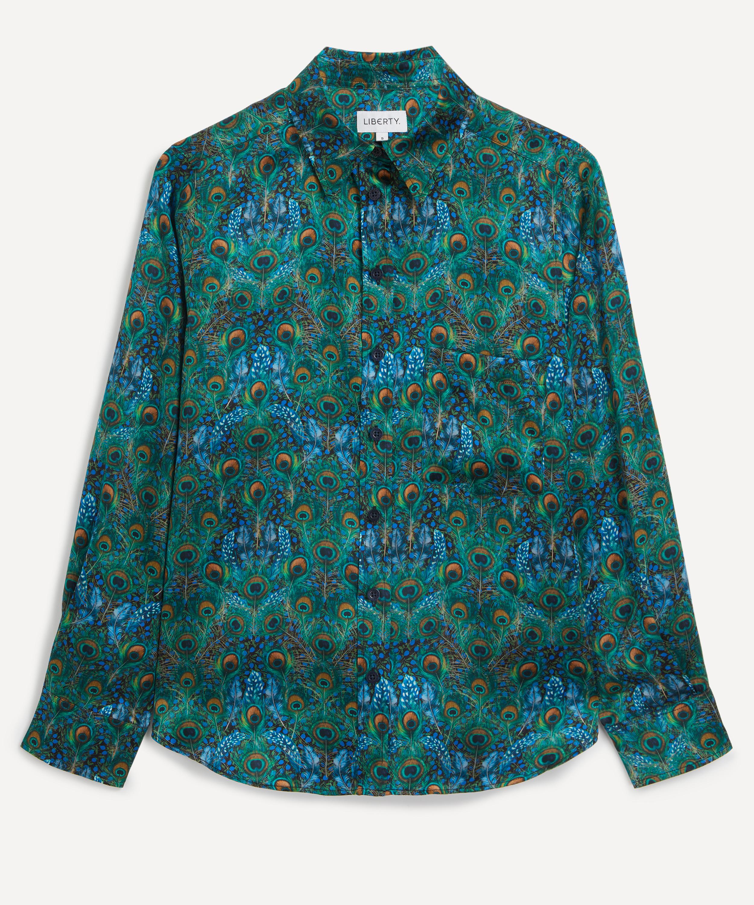 Liberty - Peacock Manor Relaxed Silk Shirt image number 0