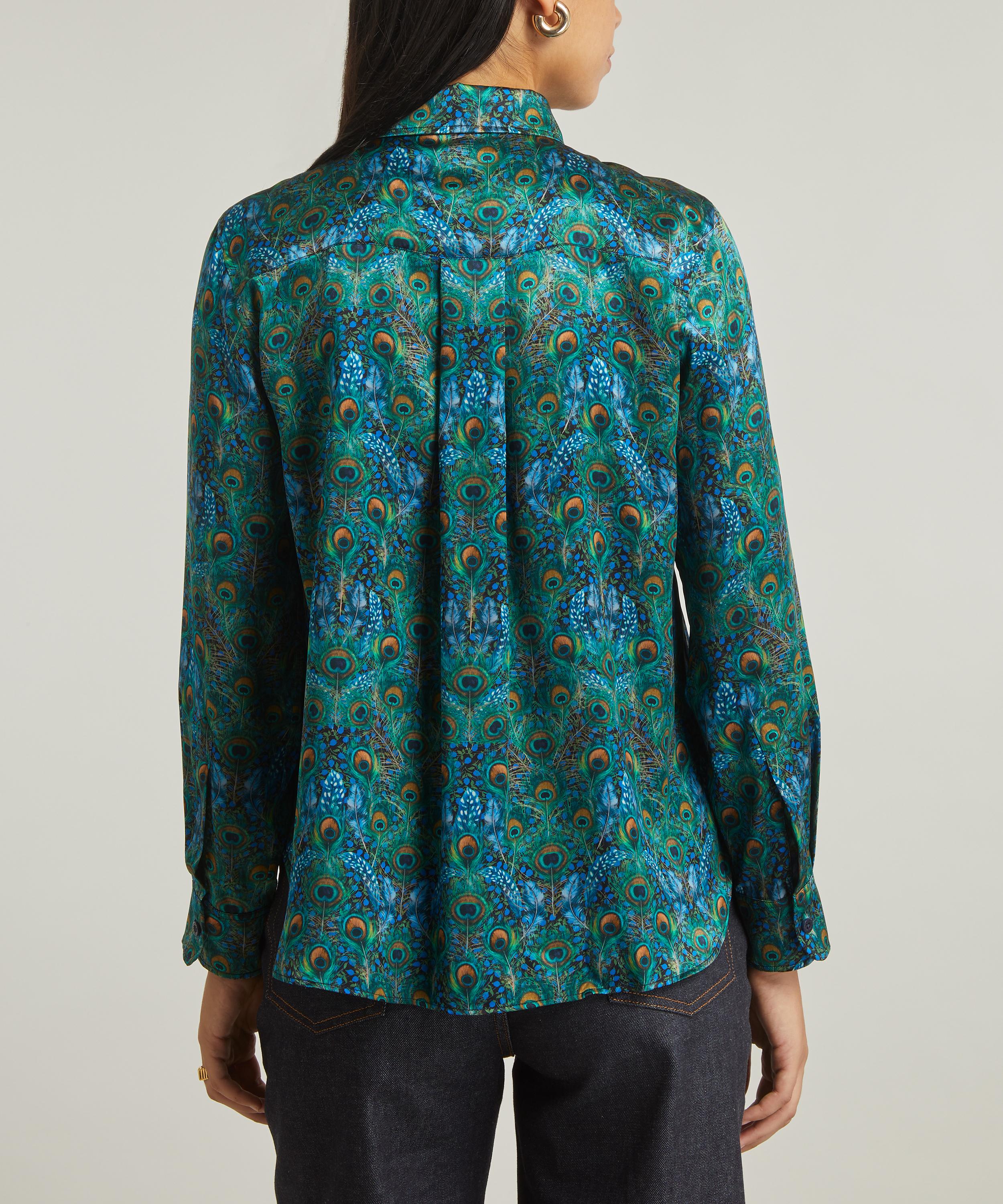 Liberty - Peacock Manor Relaxed Silk Shirt image number 3