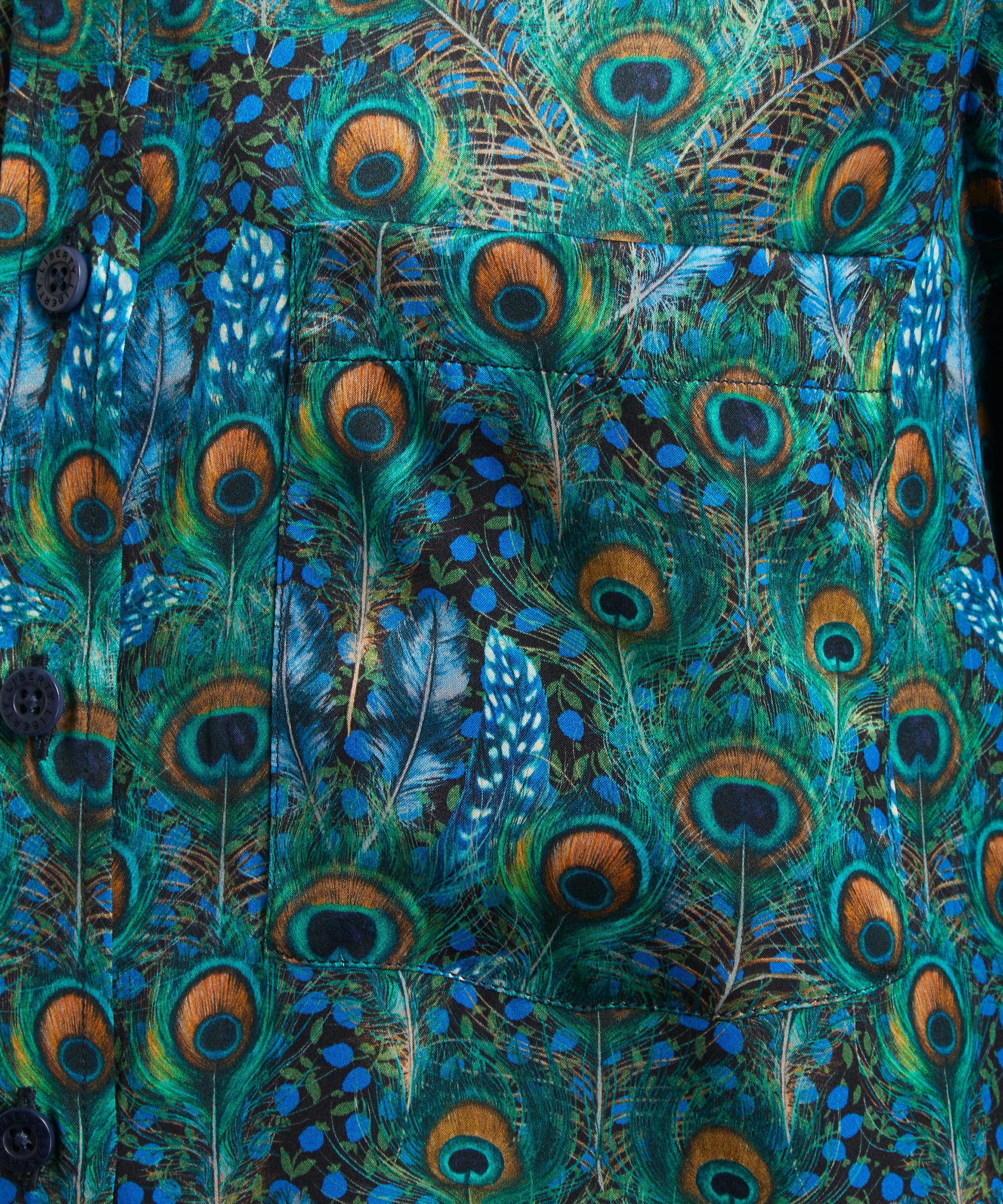 Liberty - Peacock Manor Relaxed Silk Shirt image number 4