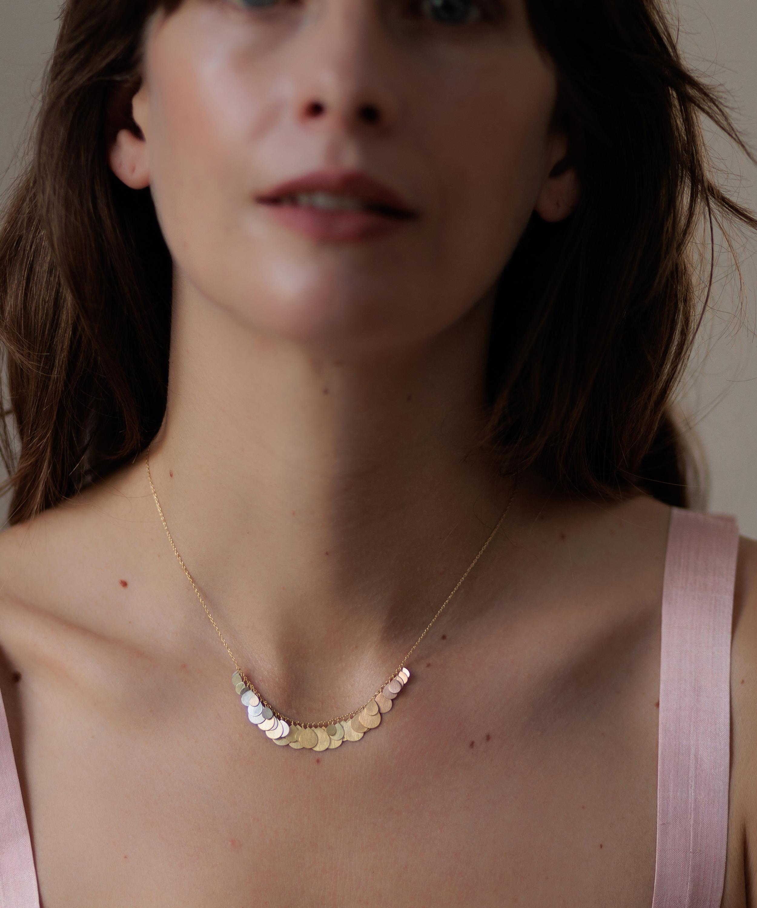 Sia Taylor - 18ct Gold Rainbow Petals Arc Necklace image number 1