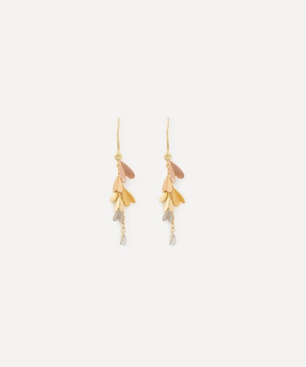Sia Taylor - 18ct-24ct Gold Tiny Rainbow Wings Drop Earrings image number null