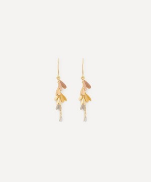 18ct-24ct Gold Tiny Rainbow Wings Drop Earrings