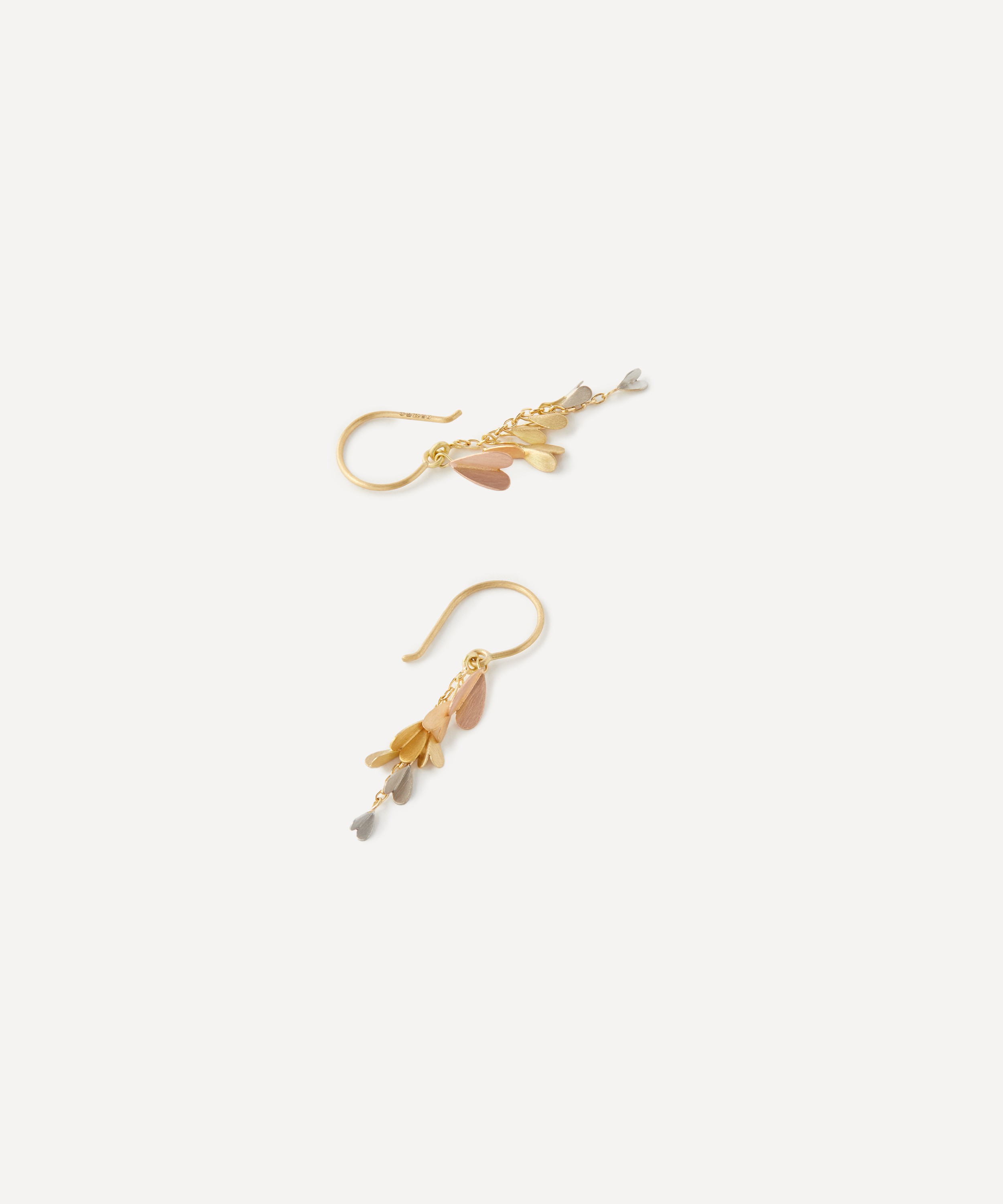 Sia Taylor - 18ct-24ct Gold Tiny Rainbow Wings Drop Earrings image number 2