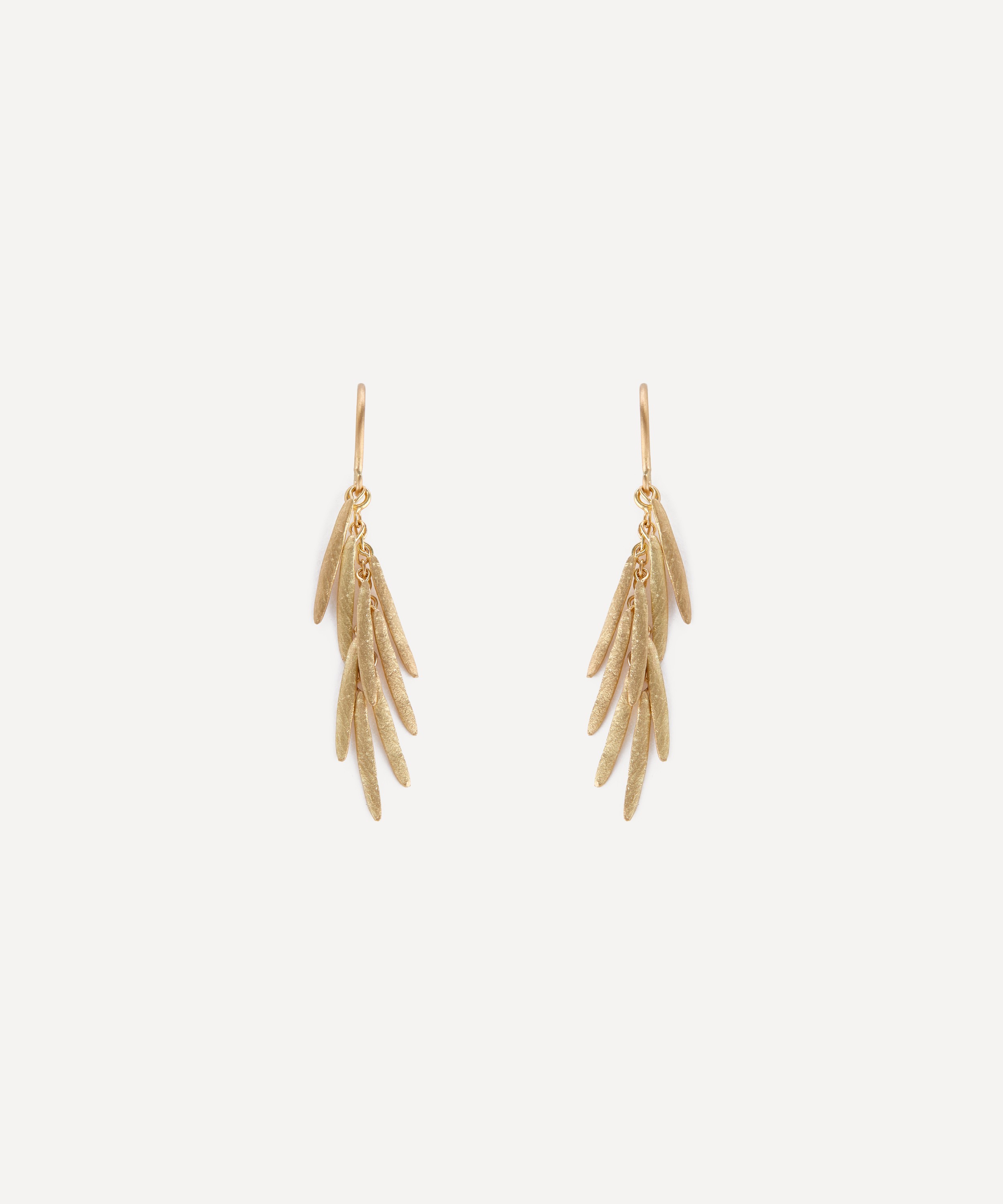 Sia Taylor - 18ct Gold Grass Seeds Drop Earrings image number 0