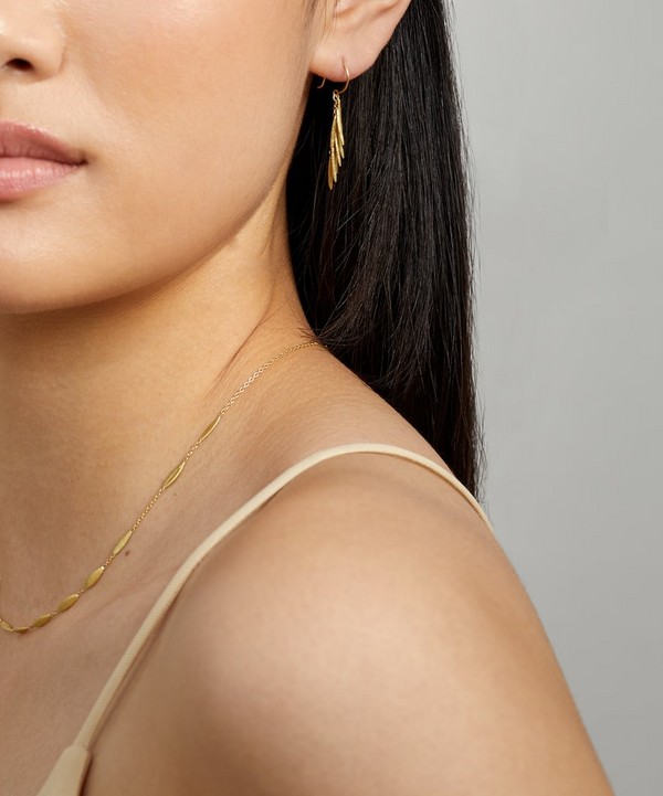Sia Taylor - 18ct Gold Grass Seeds Drop Earrings image number null