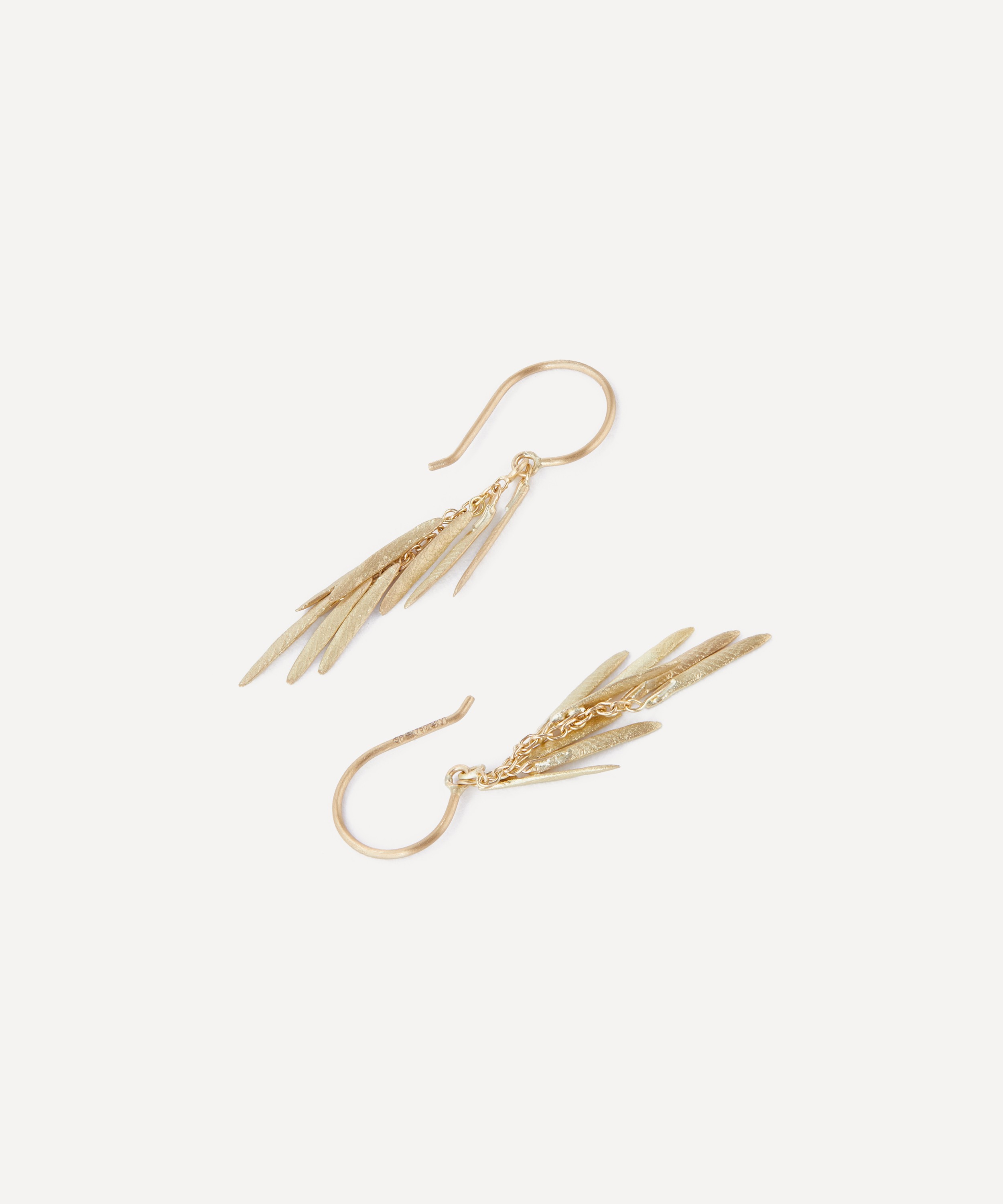 Sia Taylor - 18ct Gold Grass Seeds Drop Earrings image number 2