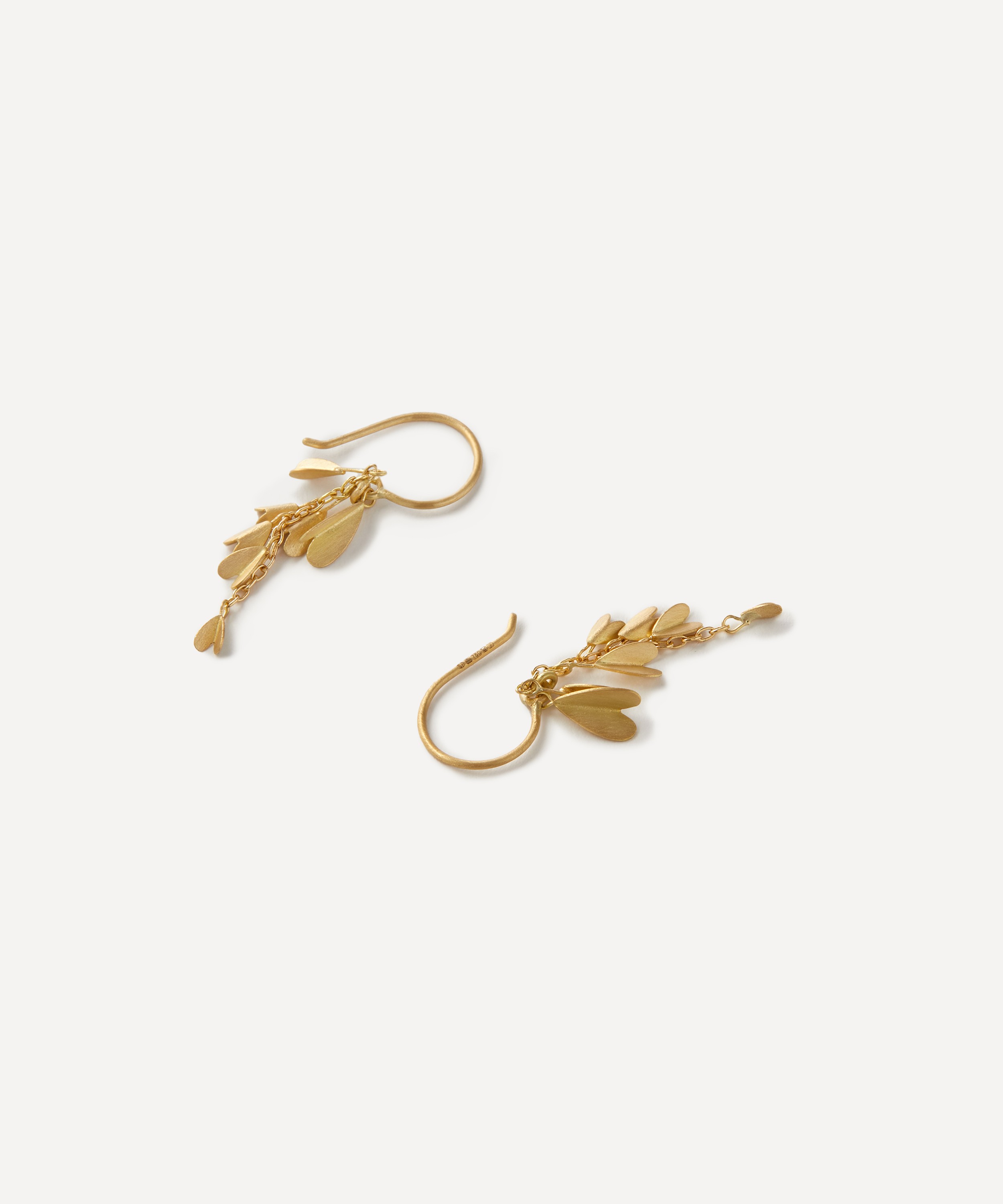 Sia Taylor - 18ct Gold Tiny Wings Drop Earrings image number 2