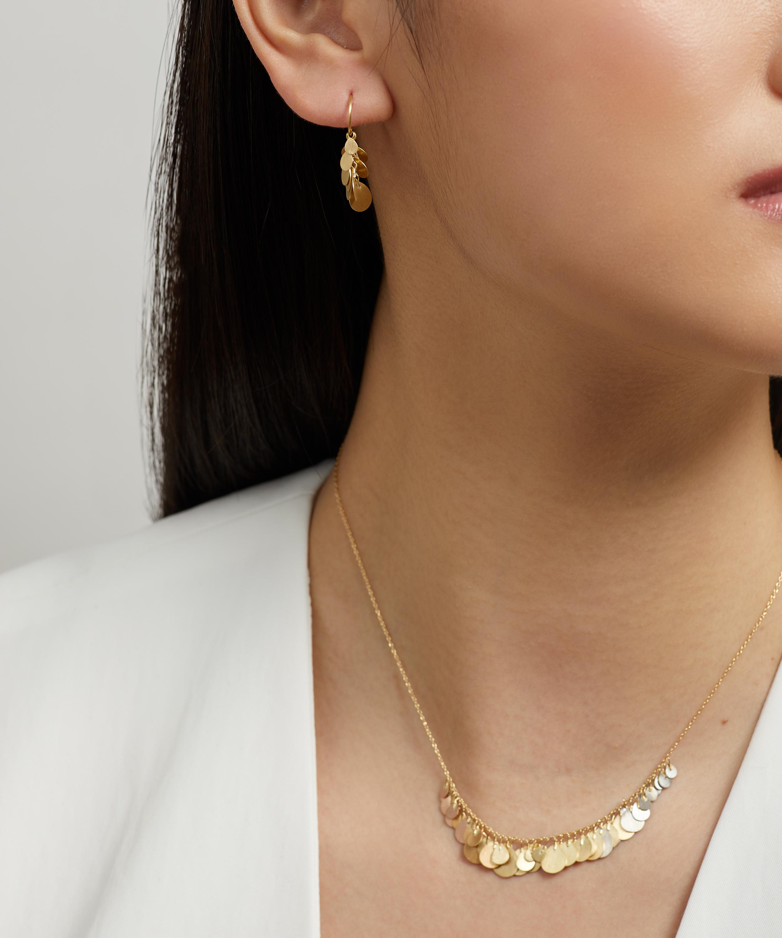Sia Taylor - 18ct Gold Petals Drop Earrings image number 1