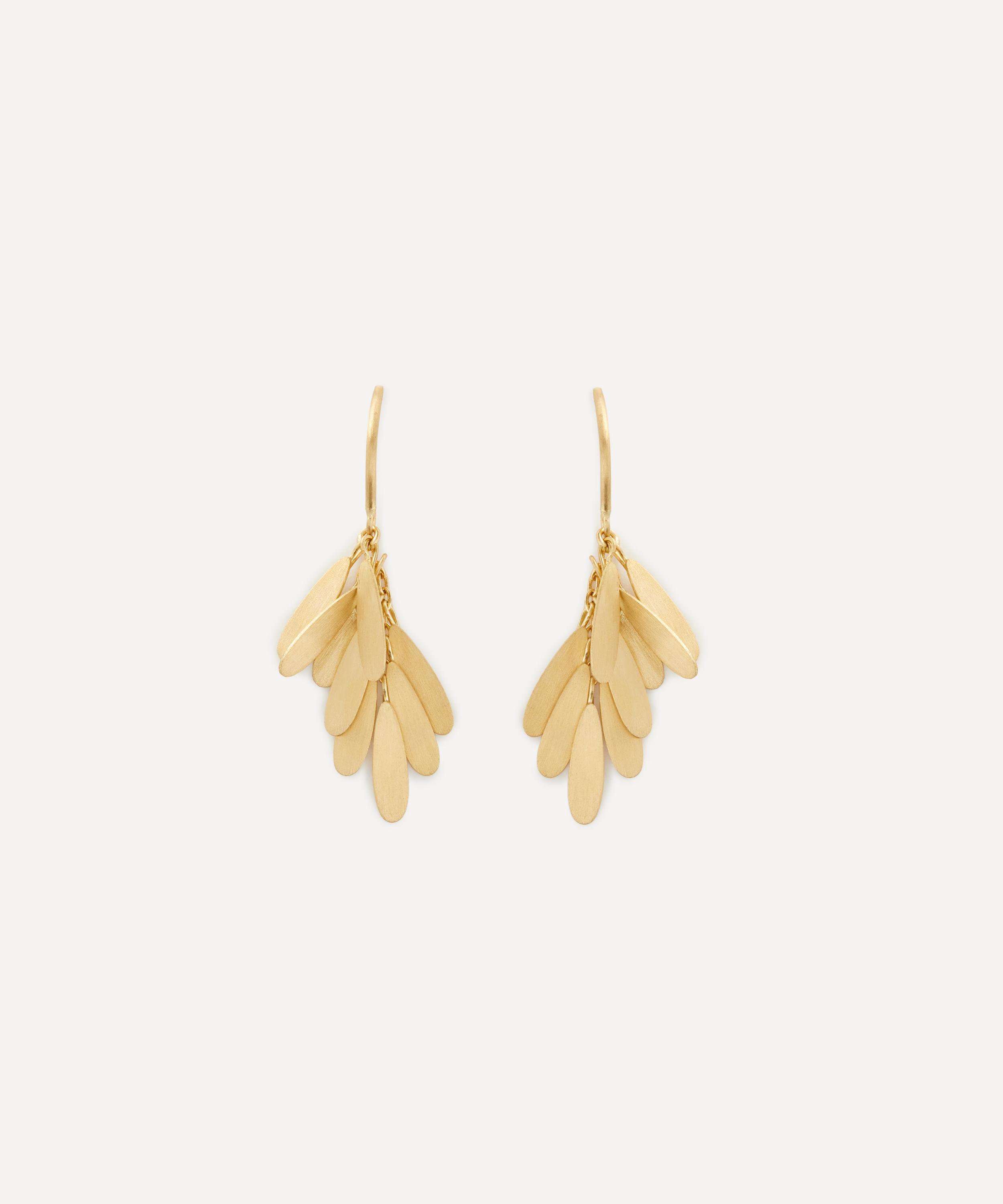 Sia Taylor - 18ct Gold Tiny Daisy Drop Earrings