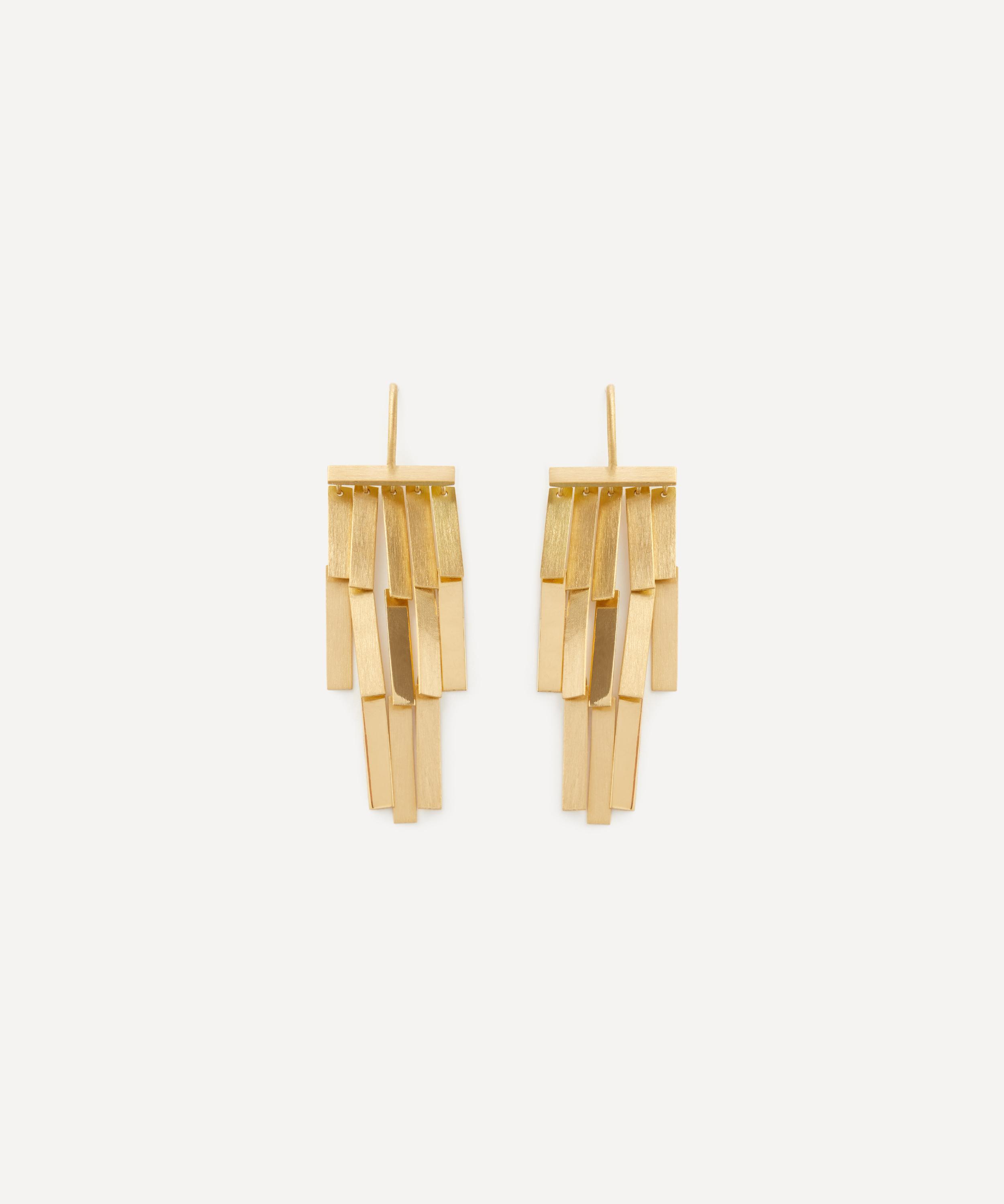 Sia Taylor - 18ct Gold Long Rainfall Drop Earrings image number 0