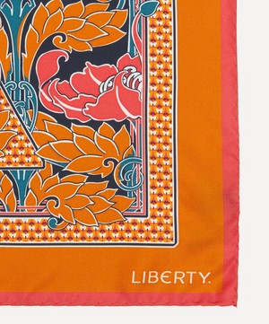 Liberty - Alphabet Pewter Poppy R 45X45 Silk Scarf image number 3