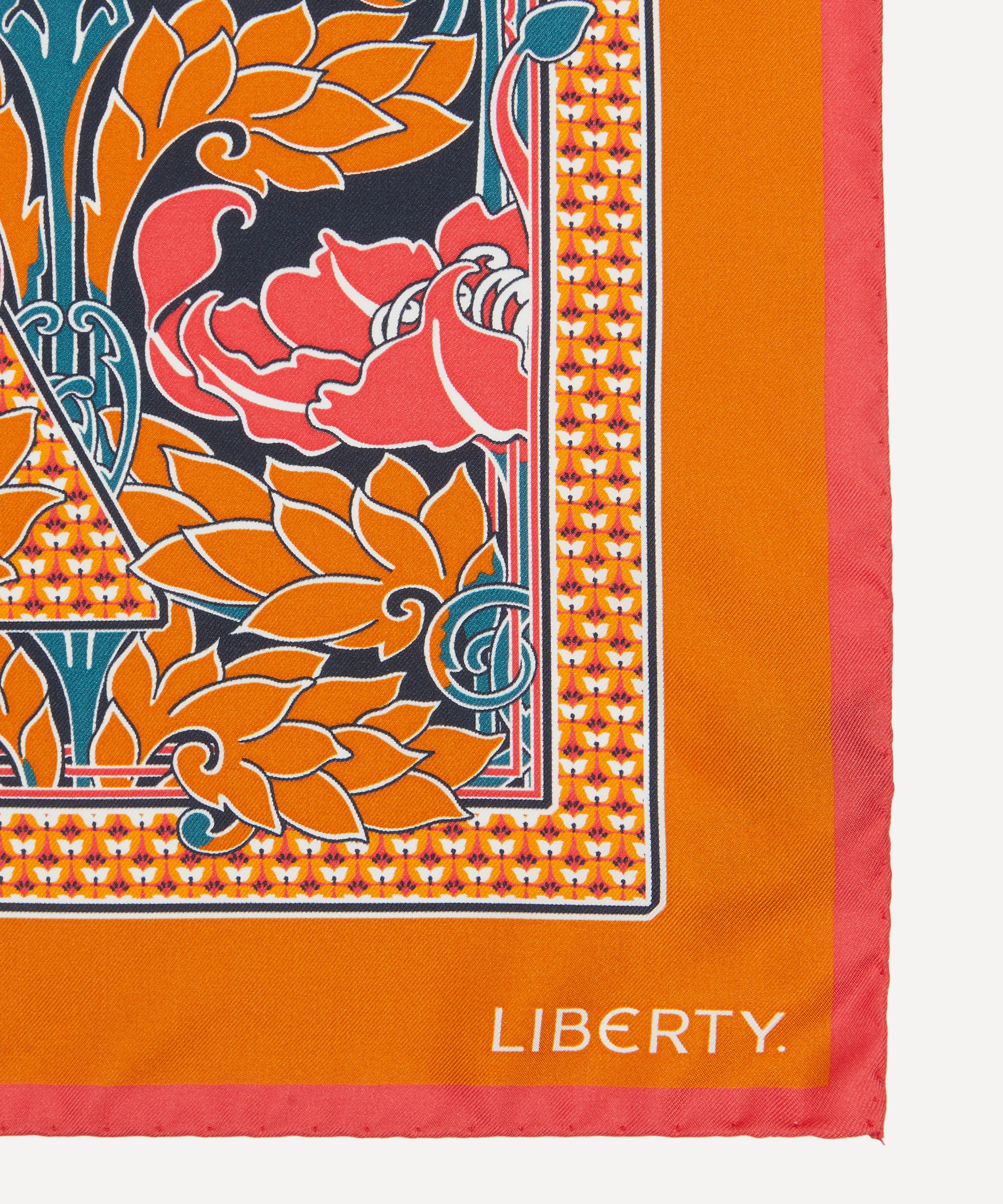 Liberty - Alphabet Pewter Poppy R 45X45 Silk Scarf image number 3