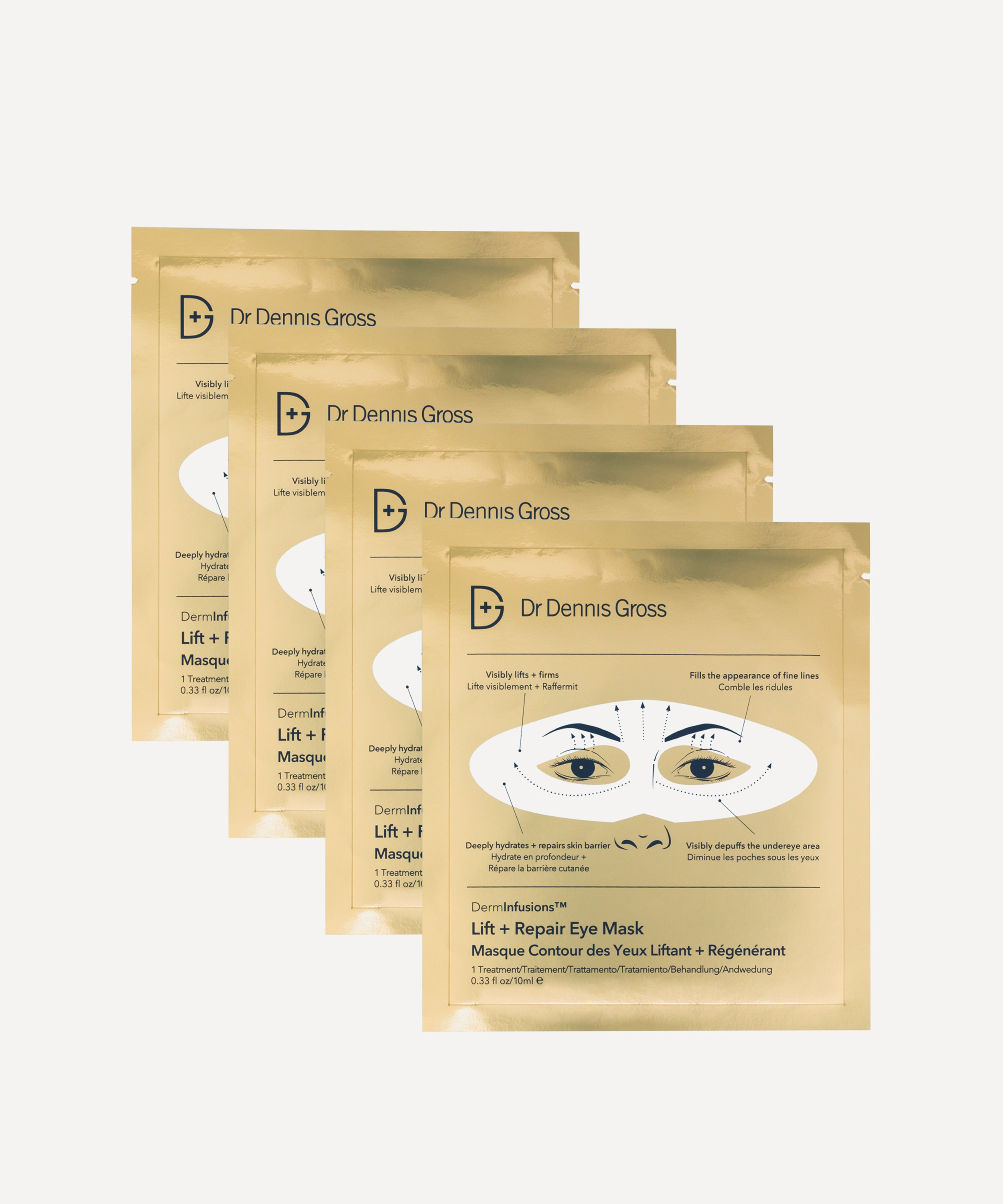 Dr. Dennis Gross Skincare - DermInfusions Lift and Repair Eye Mask 4 Pack image number 0