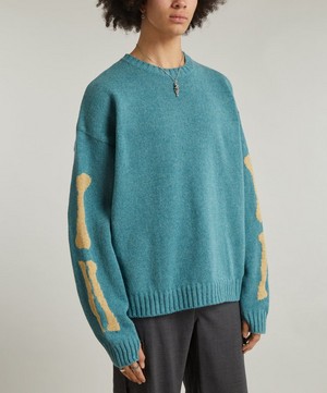 Kapital - Wool Bone Pattern Crew Sweater image number 2