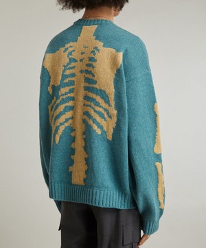 Kapital - Wool Bone Pattern Crew Sweater image number 3