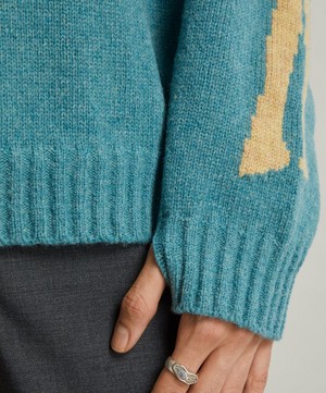 Kapital - Wool Bone Pattern Crew Sweater image number 4