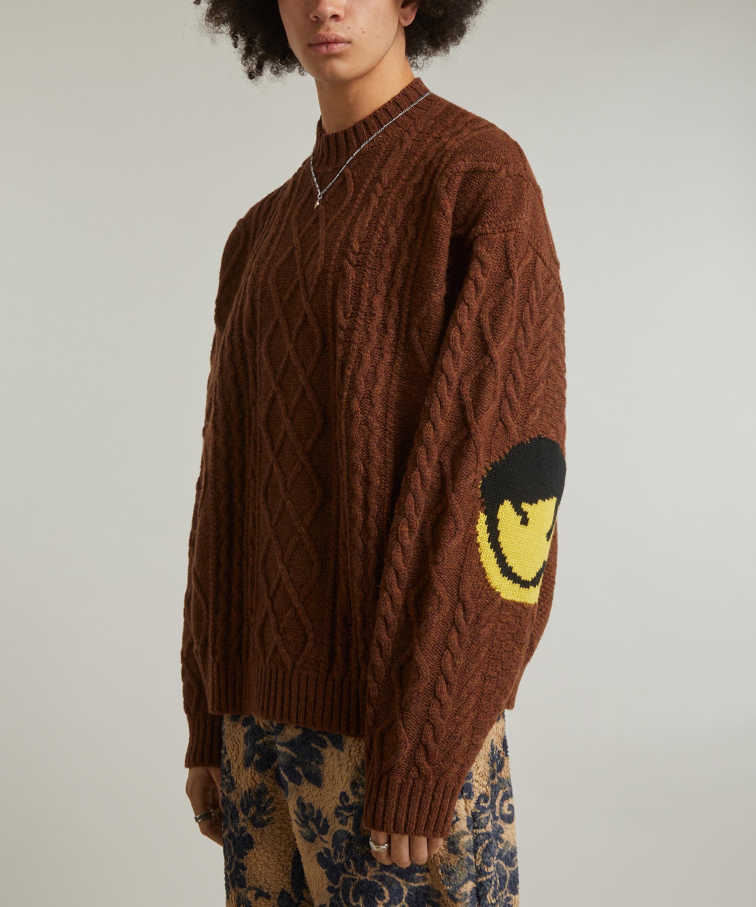 Kapital - Wool Cable Knit Crew Sweater image number 2