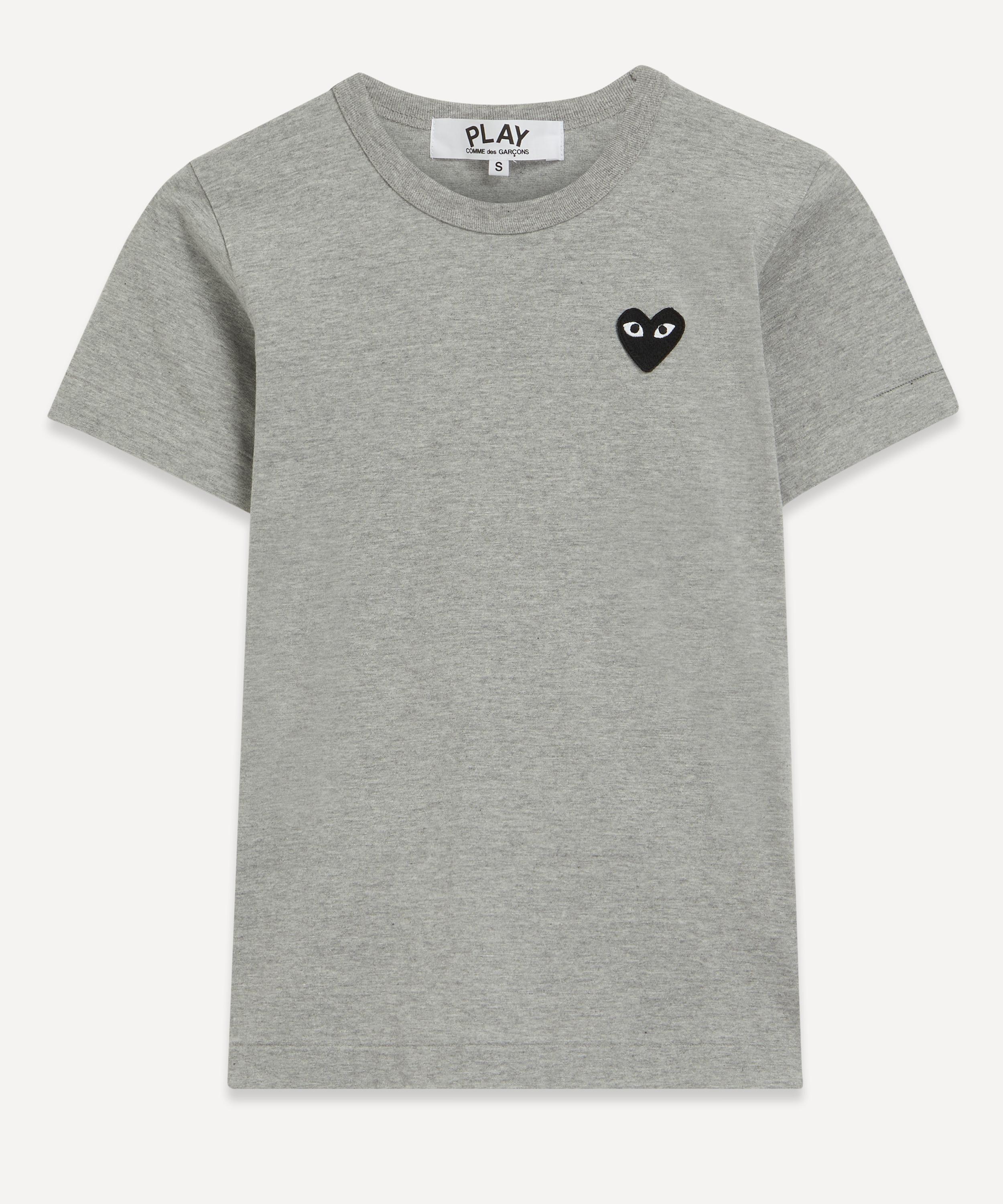 Comme des Garçons Play - Grey Heart Appliqué T-Shirt image number 0