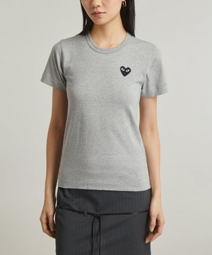 Comme des Garçons Play - Grey Heart Appliqué T-Shirt image number 2