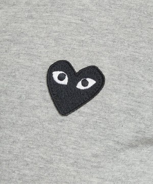 Comme des Garçons Play - Grey Heart Appliqué T-Shirt image number 4