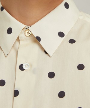 Paul Smith - Cream Cotton Polka-Dot Shirt image number 4