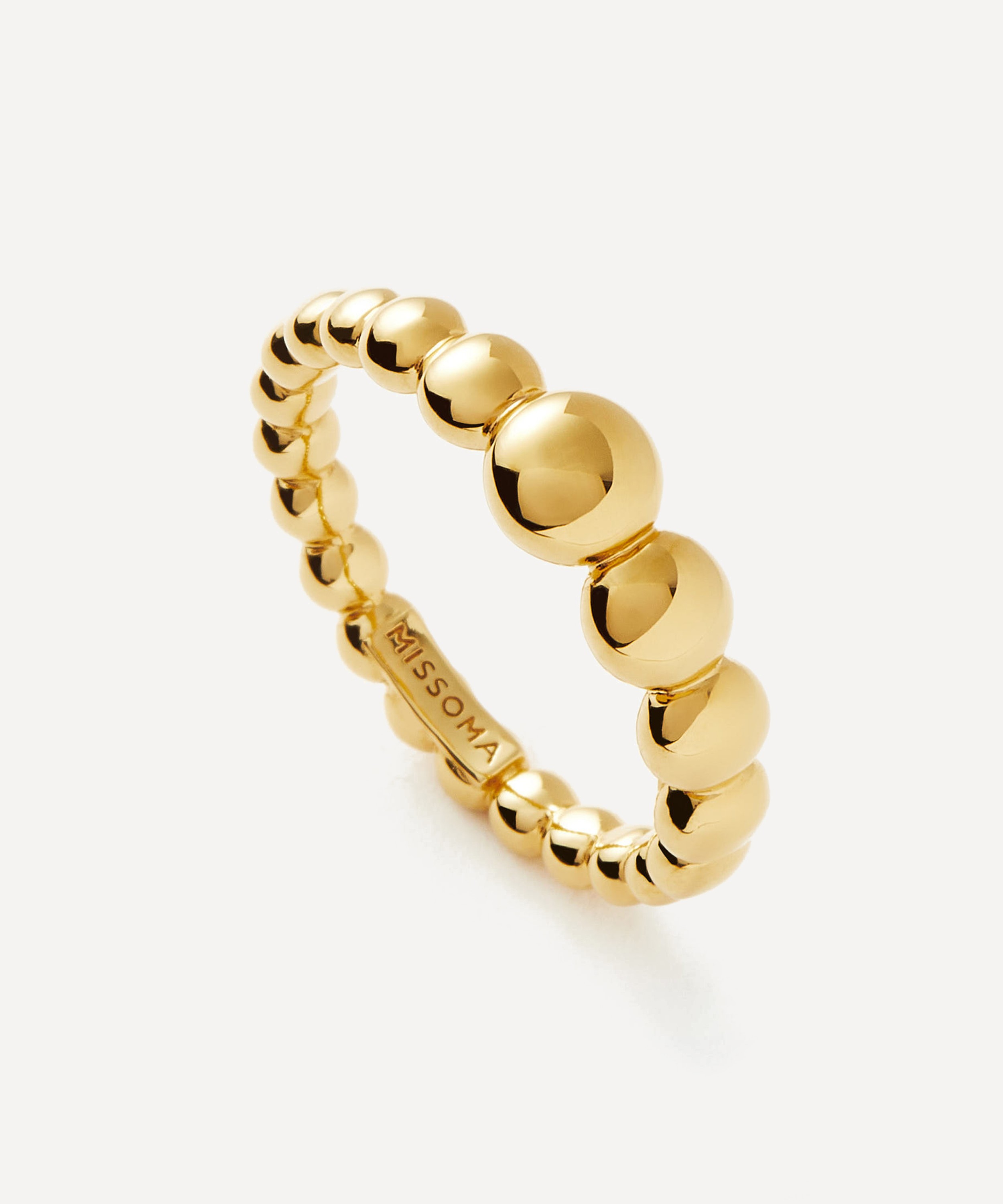 Missoma - 18ct Gold-Plated Vermeil Silver Articulated Beaded Stacking Ring image number 0
