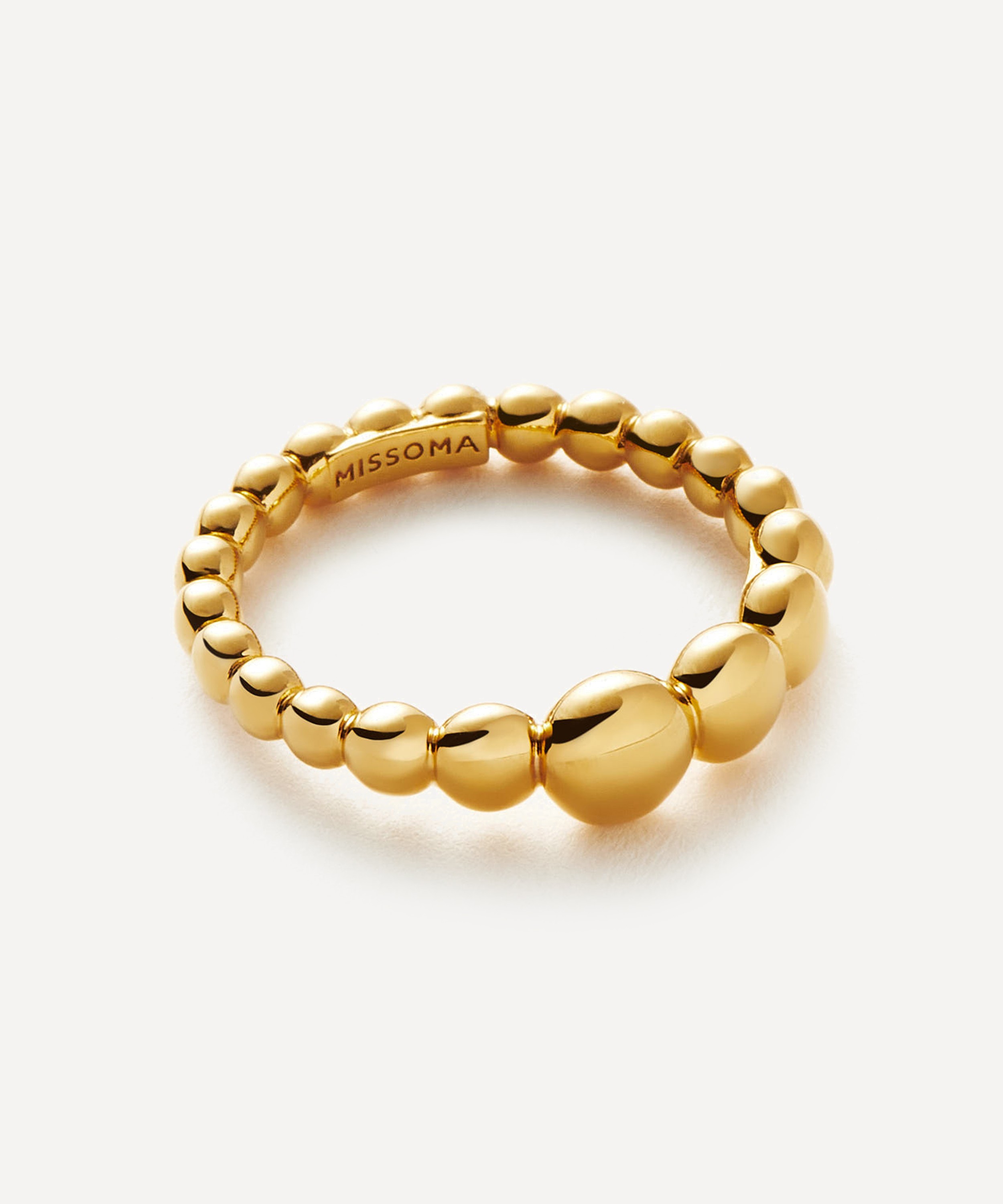 Missoma - 18ct Gold-Plated Vermeil Silver Articulated Beaded Stacking Ring image number 3