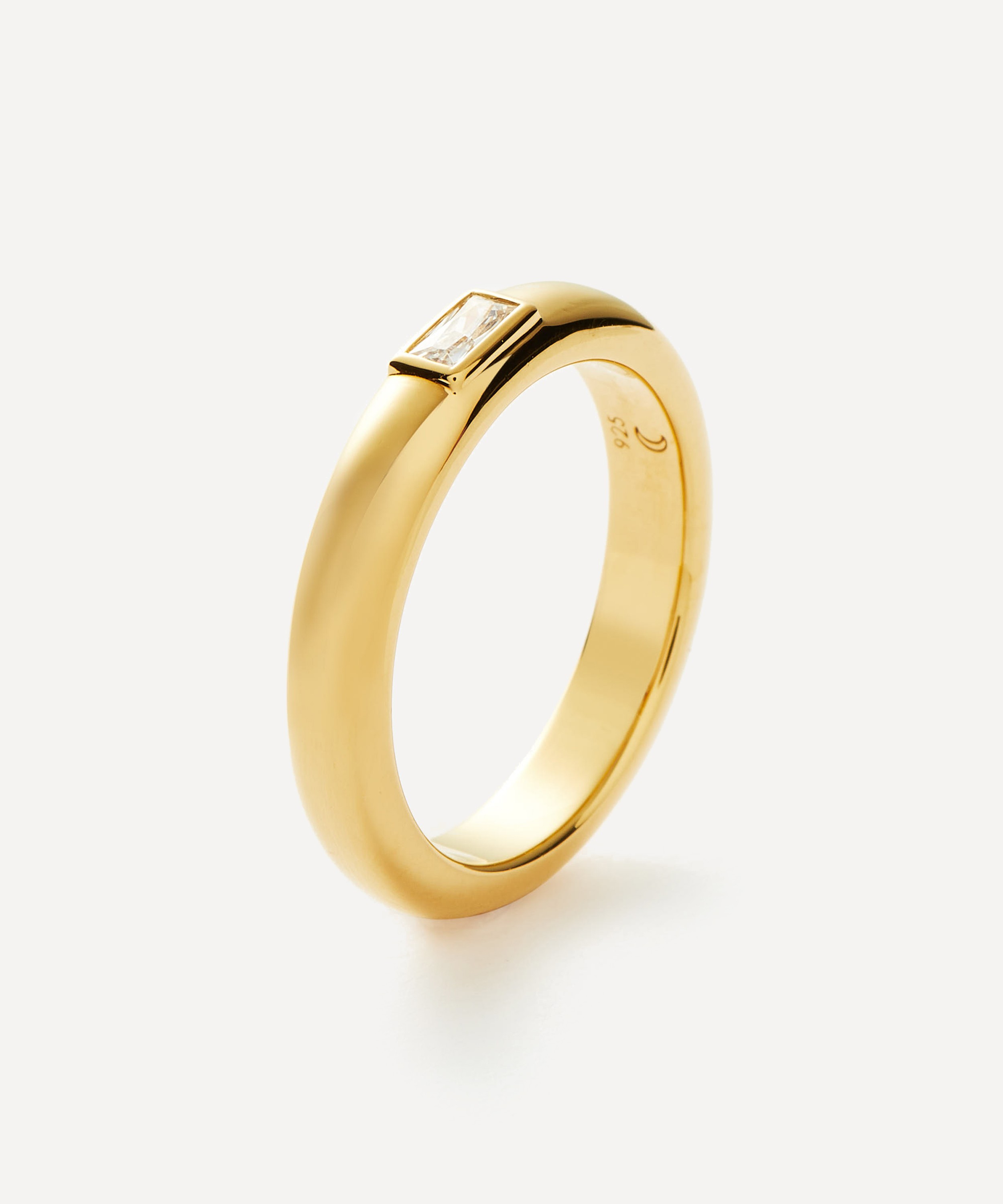 Missoma - 18ct Gold-Plated Vermeil Silver Stone Stacking Band Ring image number 0