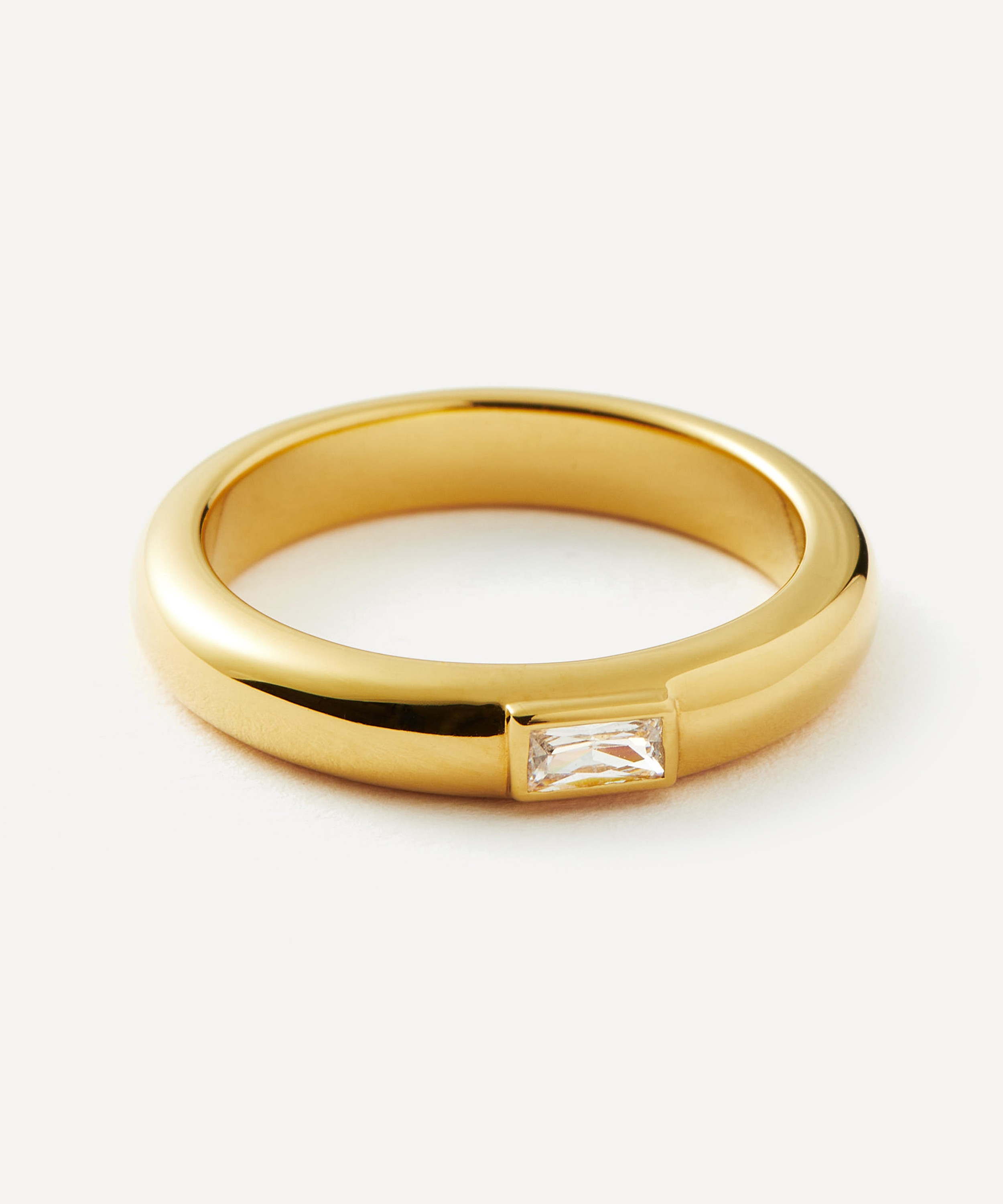 Missoma - 18ct Gold-Plated Vermeil Silver Stone Stacking Band Ring image number 3