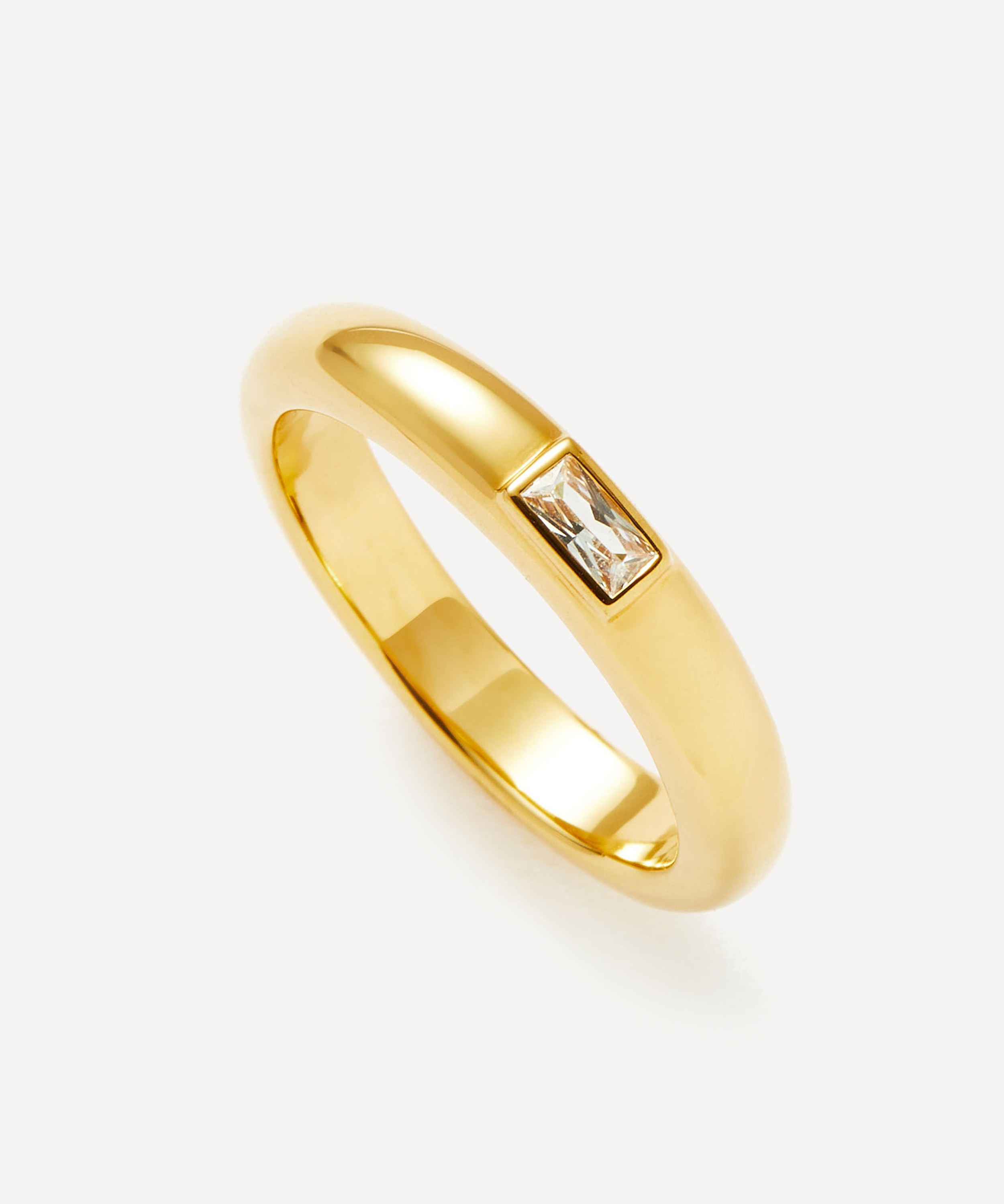 Missoma - 18ct Gold-Plated Vermeil Silver Stone Stacking Band Ring image number 4