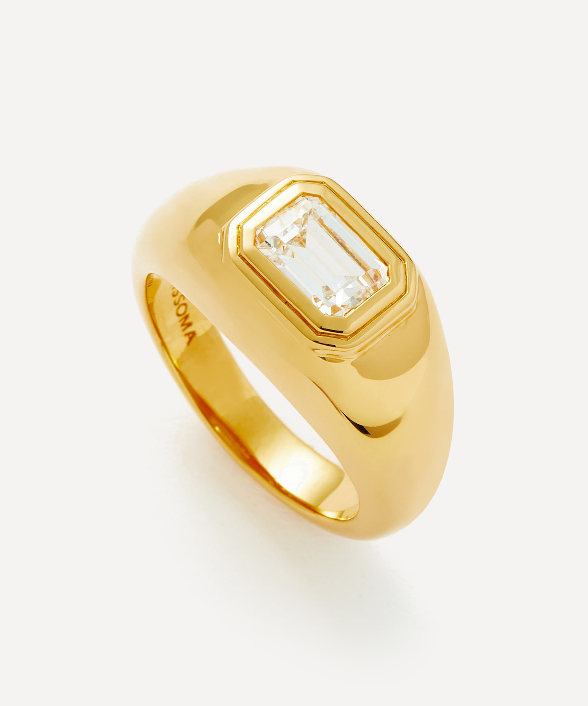 Missoma - 18ct Gold-Plated Vermeil Silver Stone Dome Statement Ring image number 0