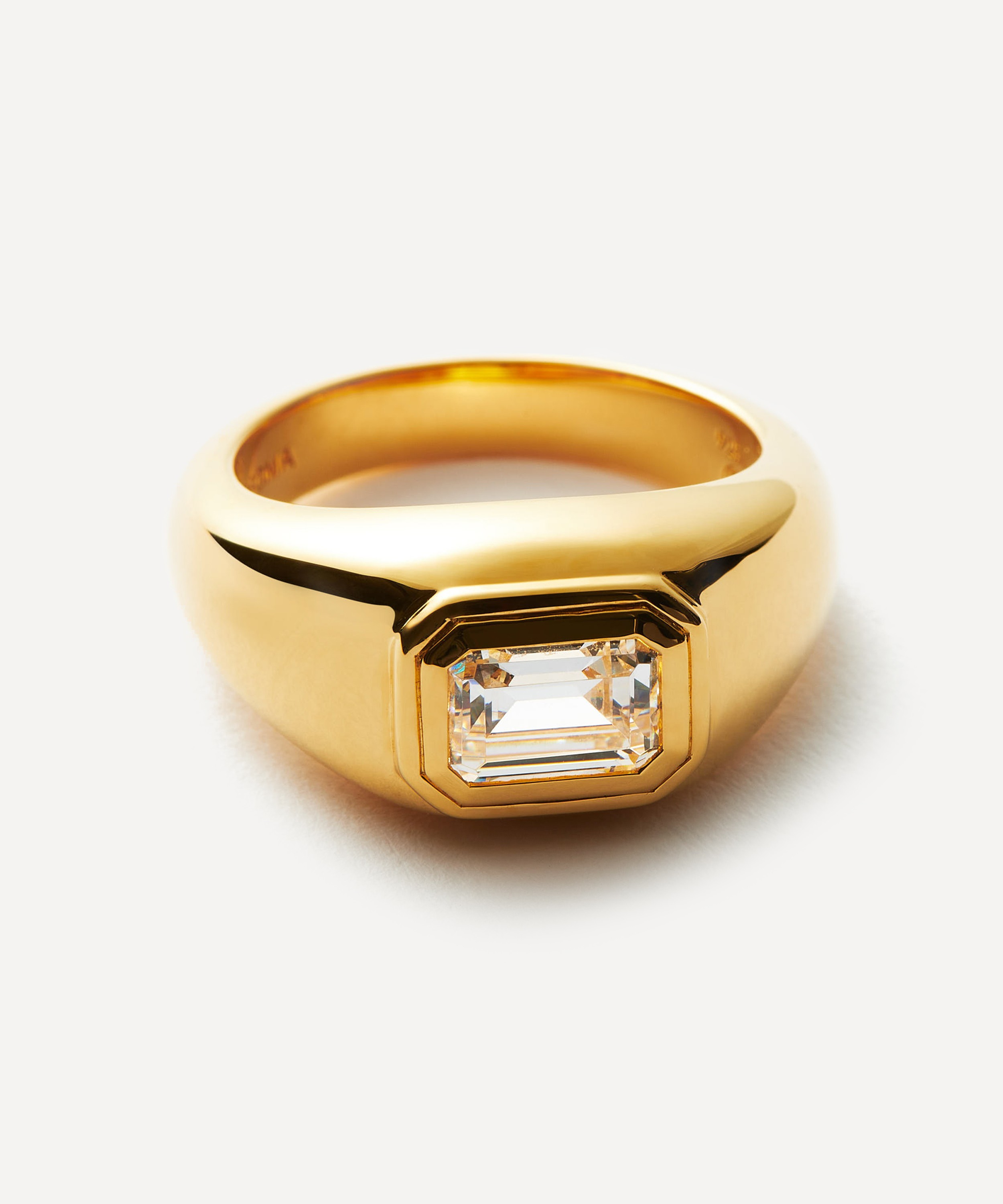Missoma - 18ct Gold-Plated Vermeil Silver Stone Dome Statement Ring image number 3