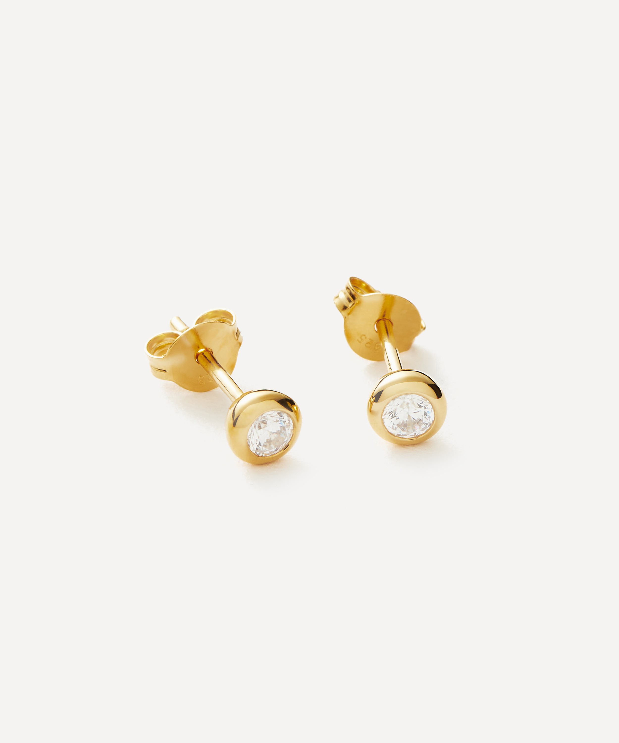 Missoma - 18ct Gold-Plated Vermeil Silver Classic Stone Stud Earrings image number 4