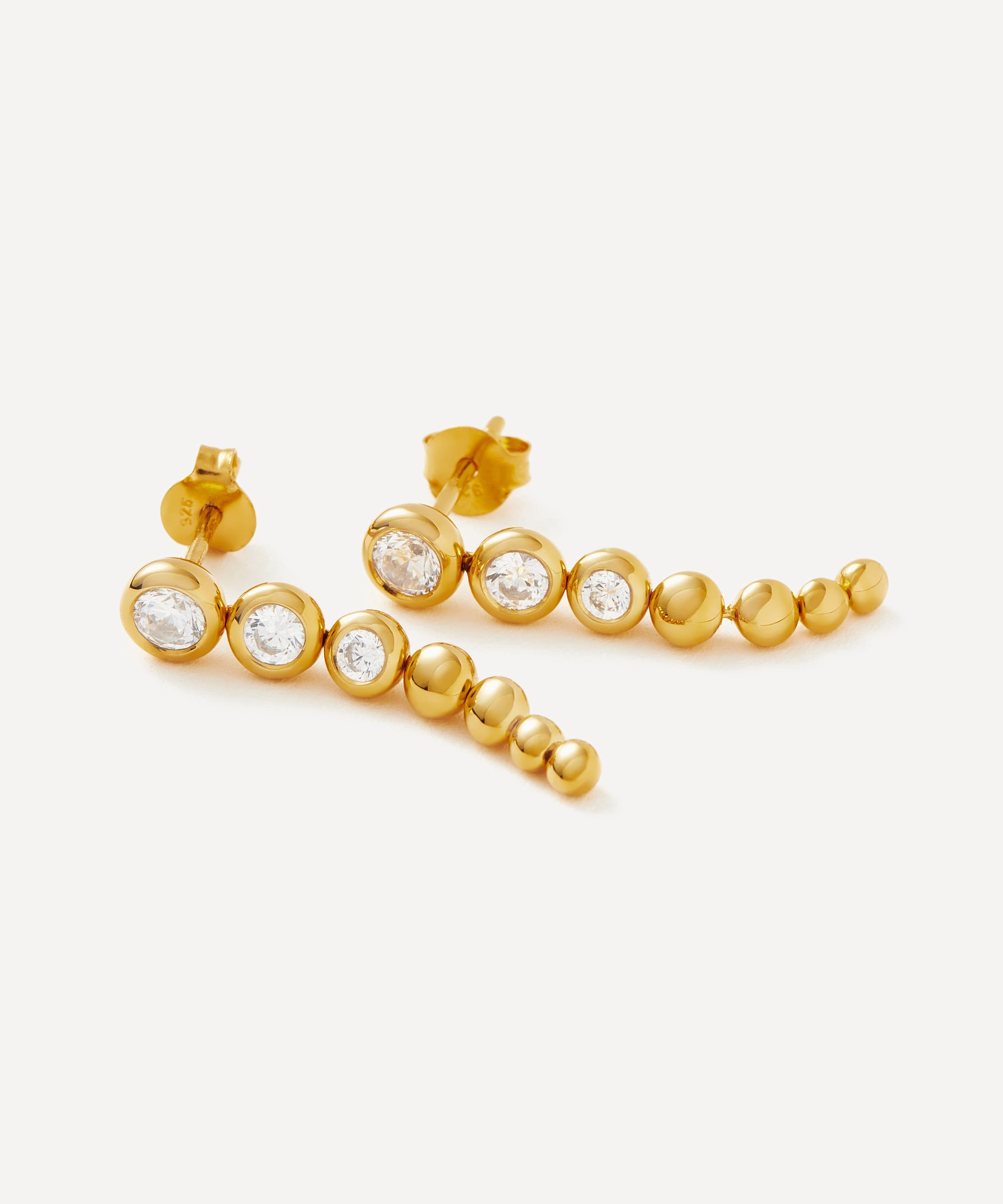 Missoma - 18ct Gold-Plated Vermeil Silver Articulated Beaded Stone Drop Earrings image number 2